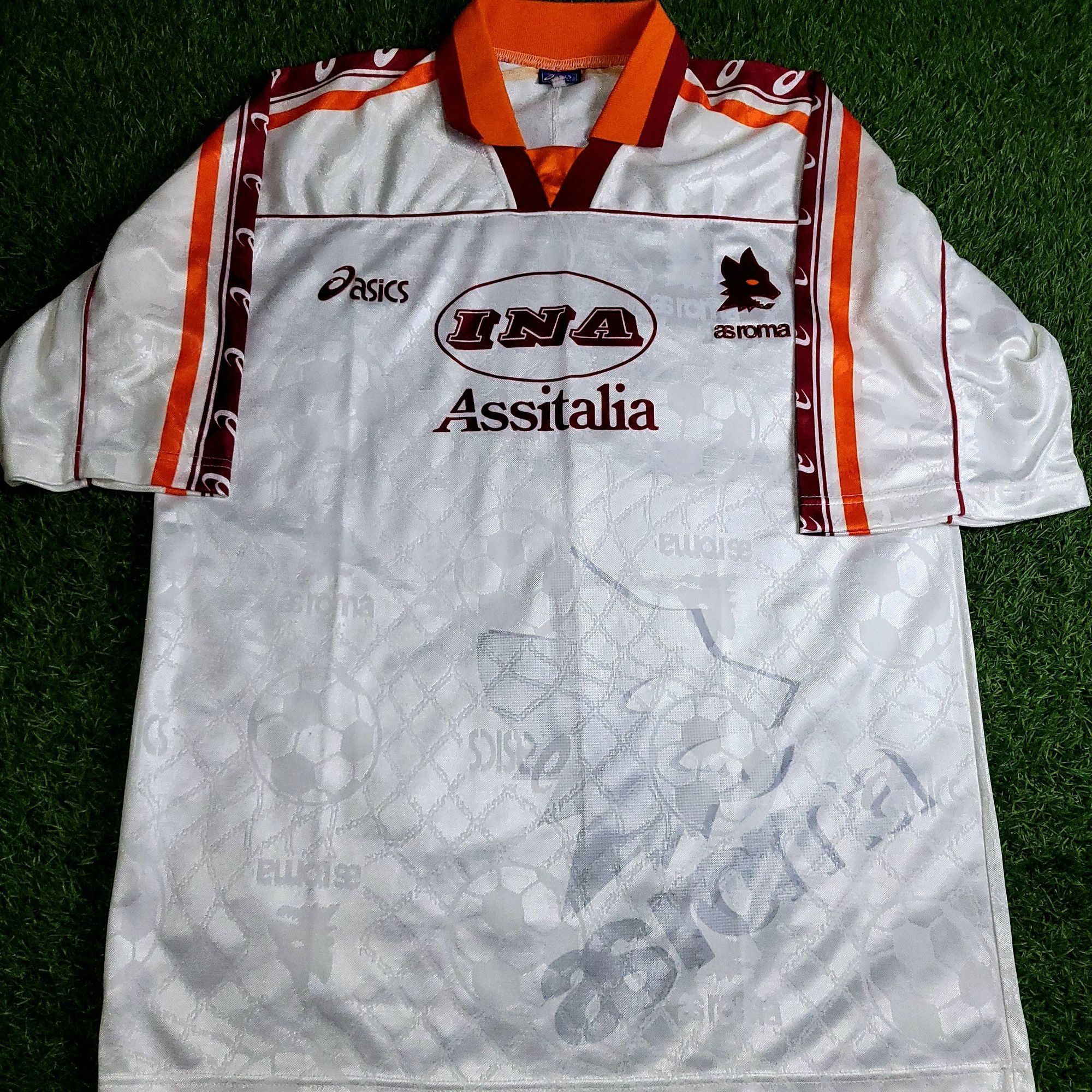 Asics Totti As Roma Asics 1995 1996 Away Soccer Jersey L Size US L / EU 52-54 / 3 - 2 Thumbnail