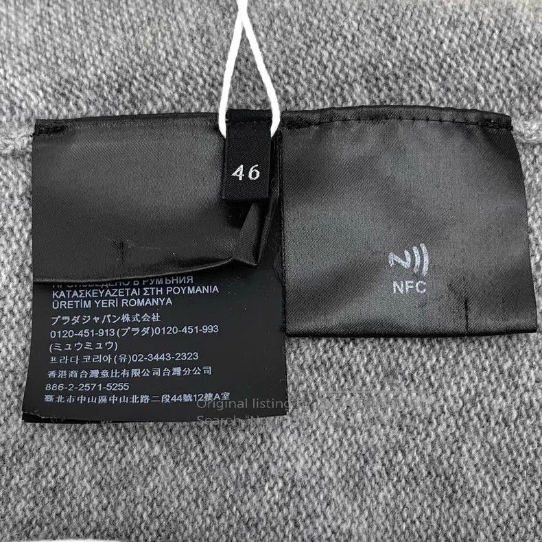 Prada Prada Gray logo letter embroidery sheep wool knitted casua Size US 30 / EU 46 - 7 Thumbnail