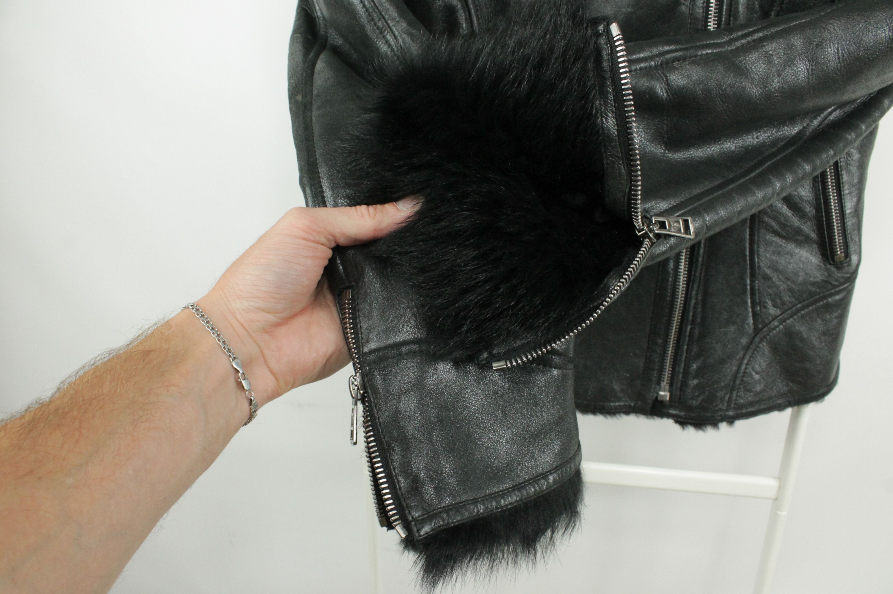 Other Ventcouvert Black Shearling Biker Jacket Women's Size L / US 10 / IT 46 - 5 Thumbnail