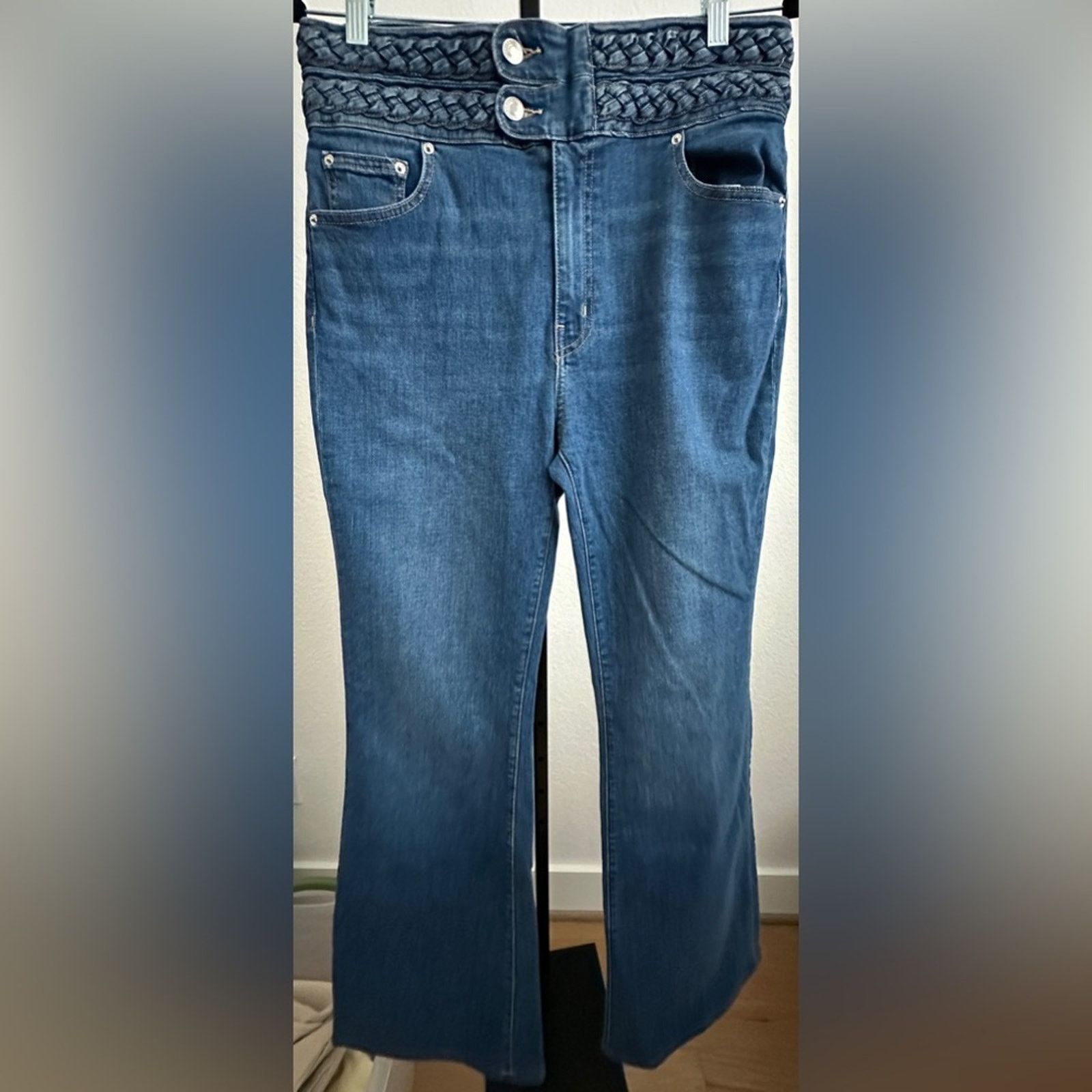 Derek Lam 10 Crosby Derek Lam | Harlow Braided High Rise Flare Jean Size 32" / US 10 / IT 46 - 3 Thumbnail