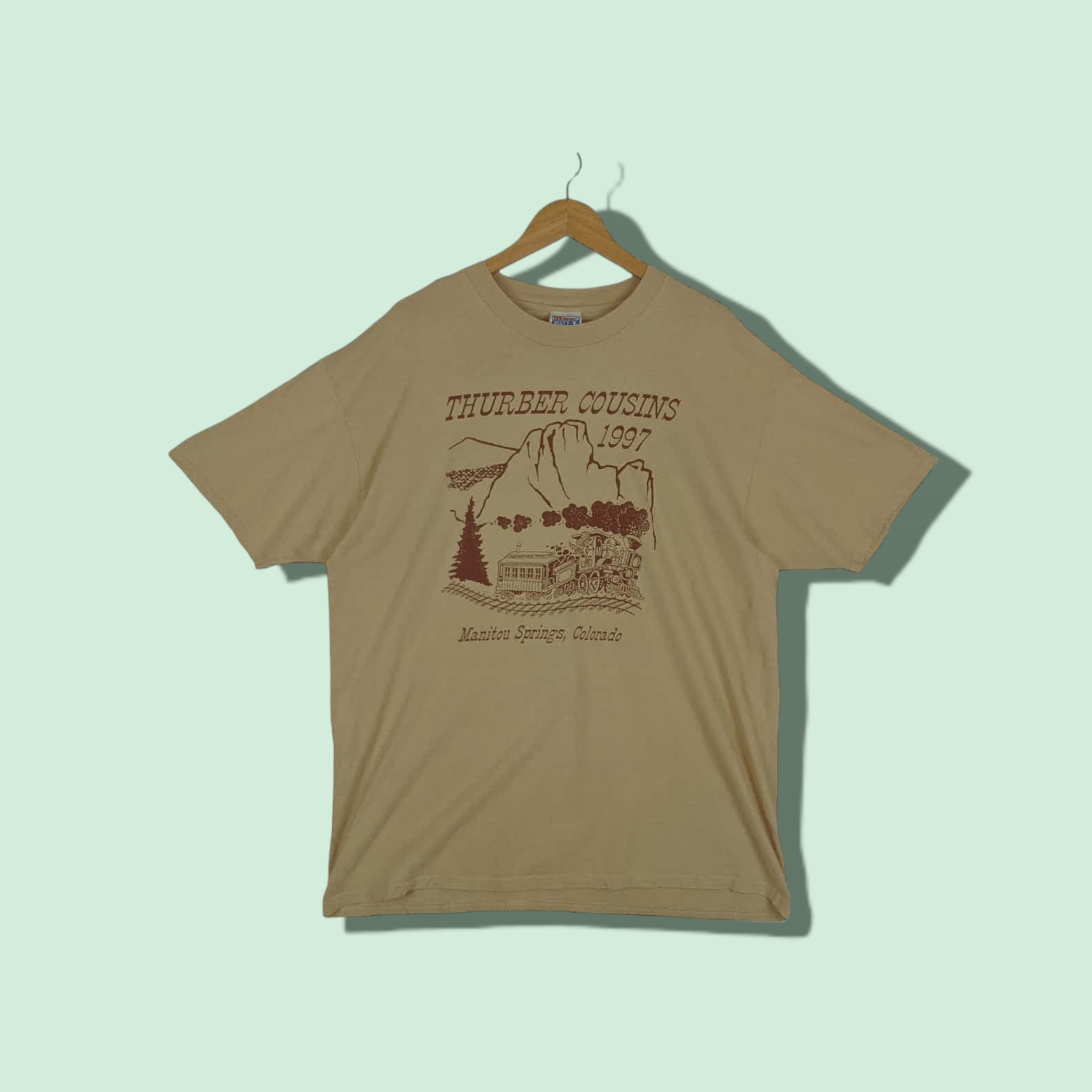 Hanes Vintage 90's THURBER COUSINS 1997 T-Shirt Size US XL / EU 56 / 4 - 1 Thumbnail
