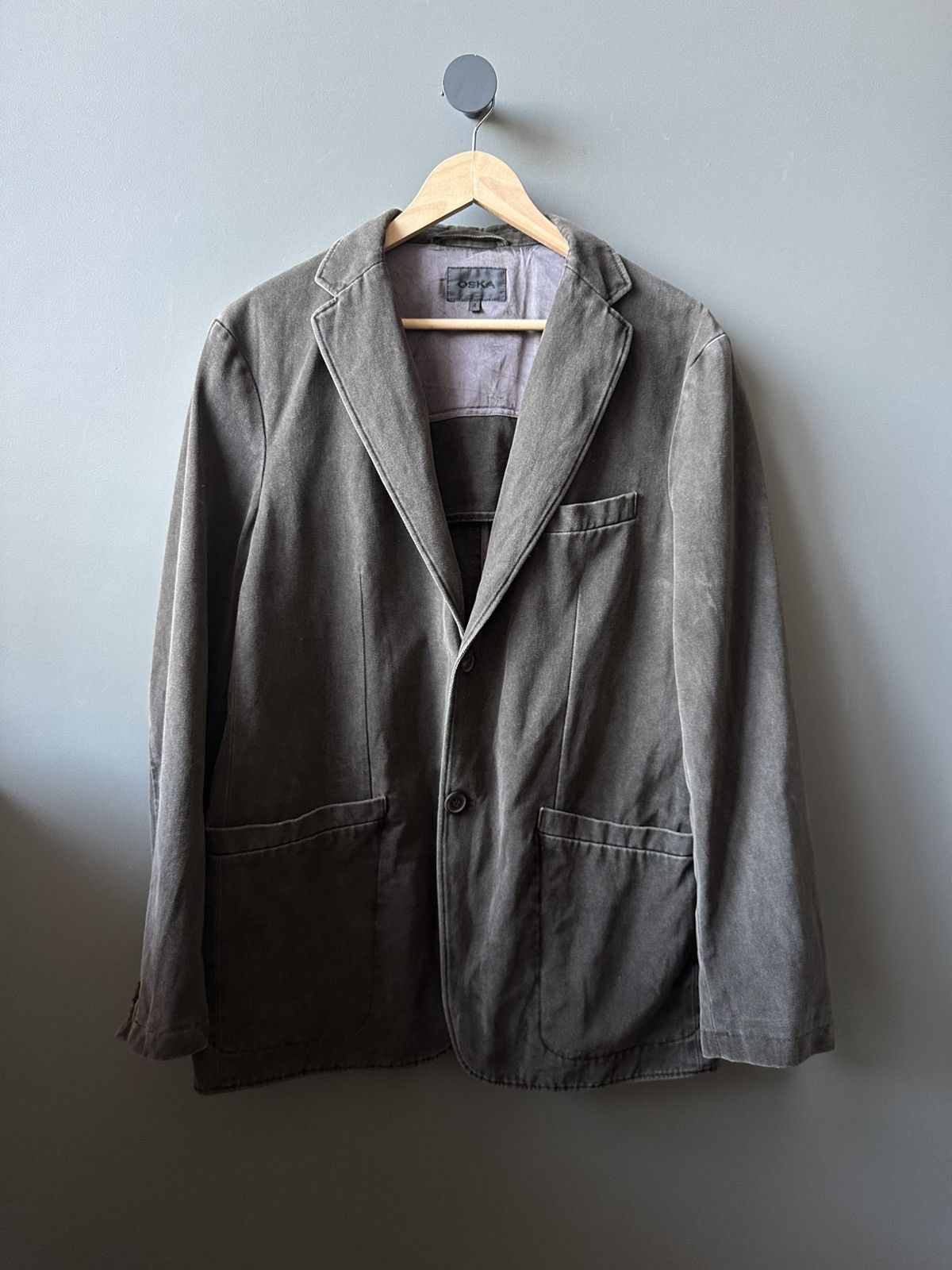 Japanese Brand Oska Faded Green Avant-garde Blazer Size 4 Size 50R - 1 Thumbnail