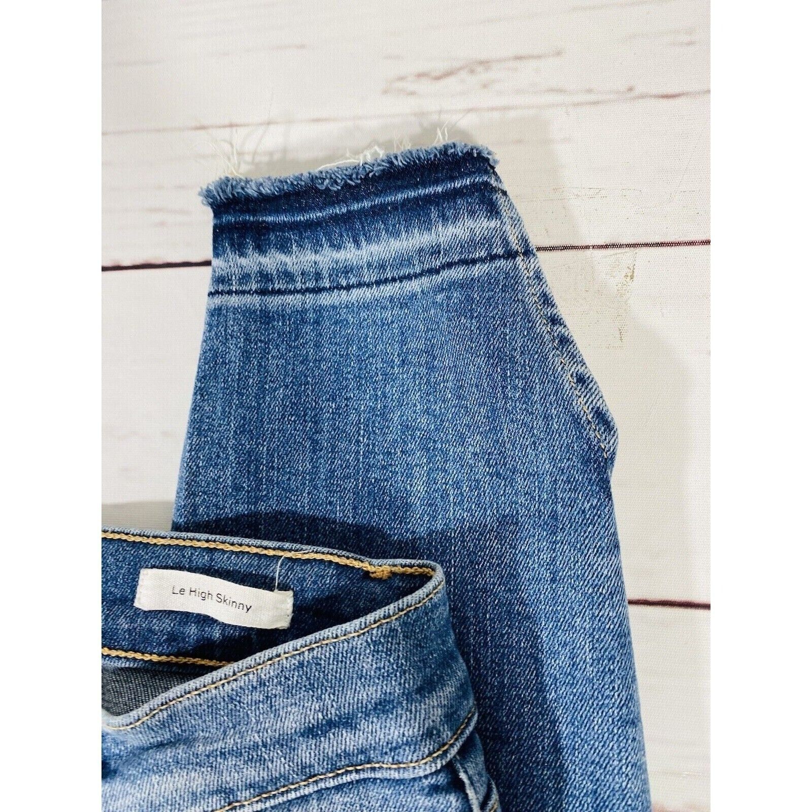 Frame FRAME Le High Skinny Jeans Womens Size 27 Raw Frayed Angle R Size 27" / US 4 / IT 40 - 3 Thumbnail