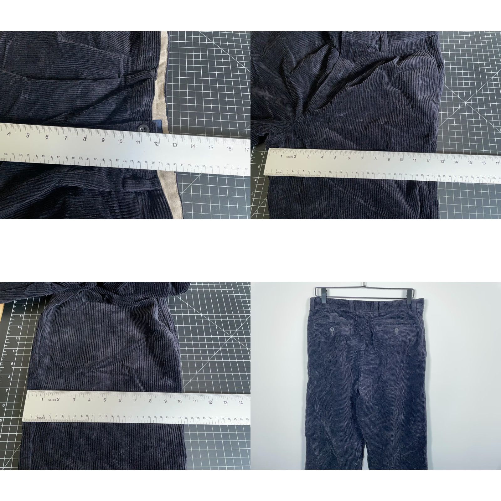 Gap GAP Easy Fit Corduroy Pants Men’s 32 x 30 Dark Blue Pleated Cuffed Vintage 90s Style Chino Size US 32 / EU 48 - 8 Thumbnail