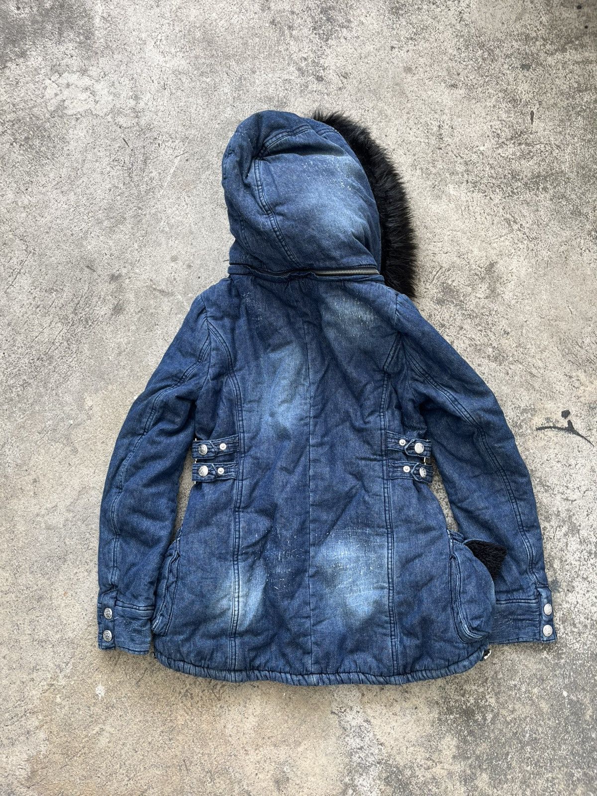 Japanese Brand Archive Denim Distressed Jacket Fur Hoodie Senditionaries Size US M / EU 48-50 / 2 - 3 Thumbnail