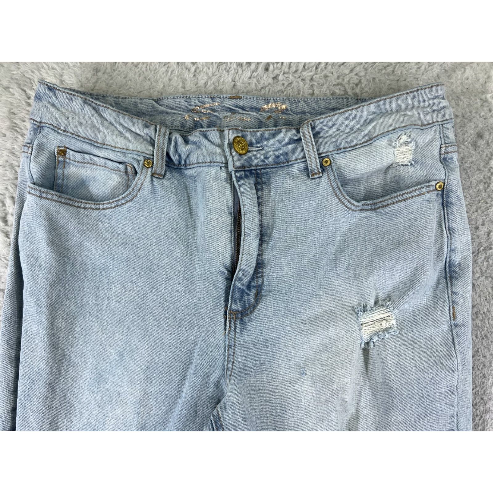 Vintage VINTAGE Seven7 Jeans Women 14 Blue Denim Distressed Light Weekend Slim Fit 32x28 Jeans Size 36" / US 14 / IT 50 - 4 Thumbnail