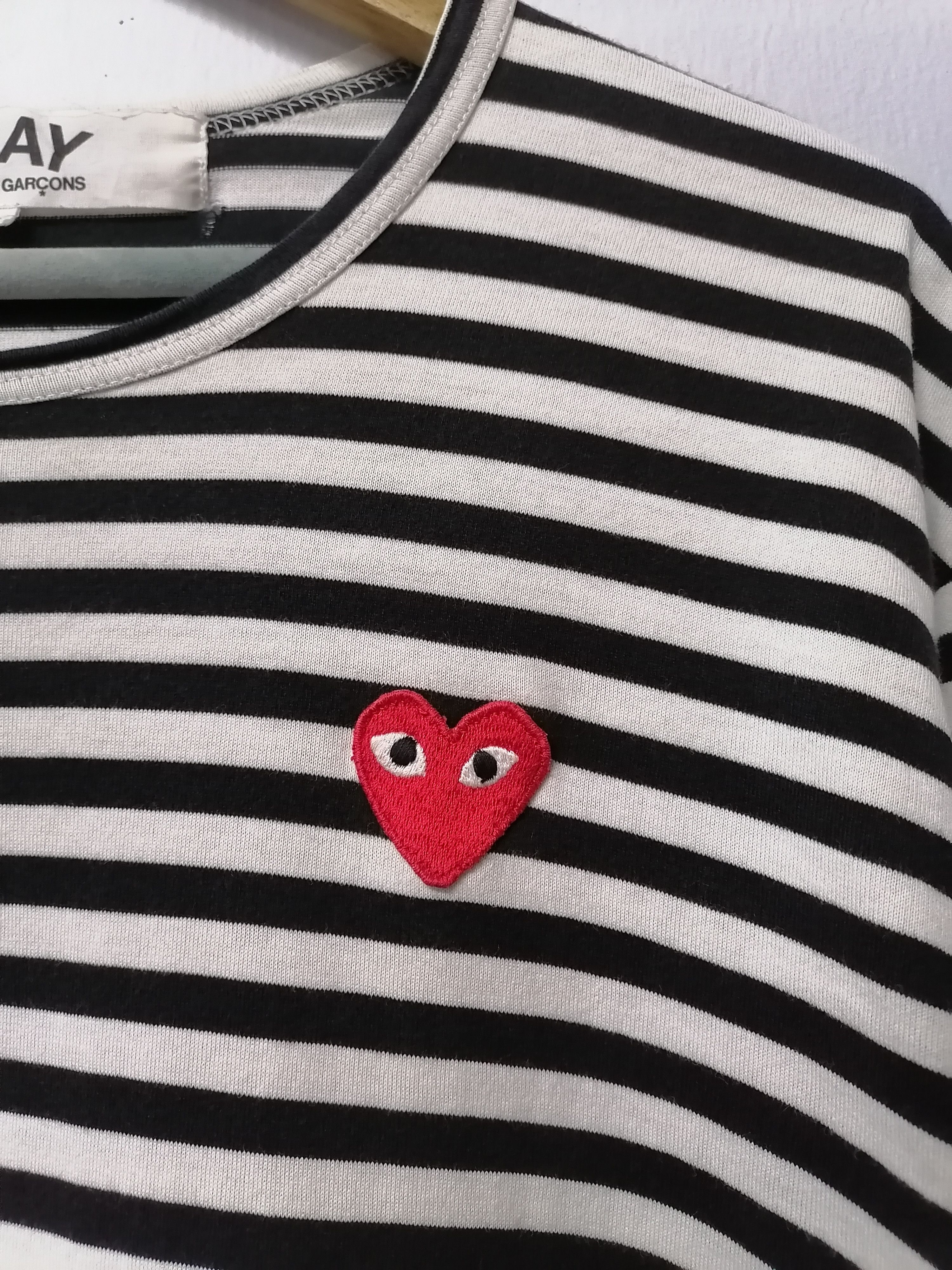 Comme des Garcons PLAY × Designer Cdg Play Stripe ICONIC Kurt Cobain Long Sleeve T-shirt Size US L / EU 52-54 / 3 - 2 Thumbnail