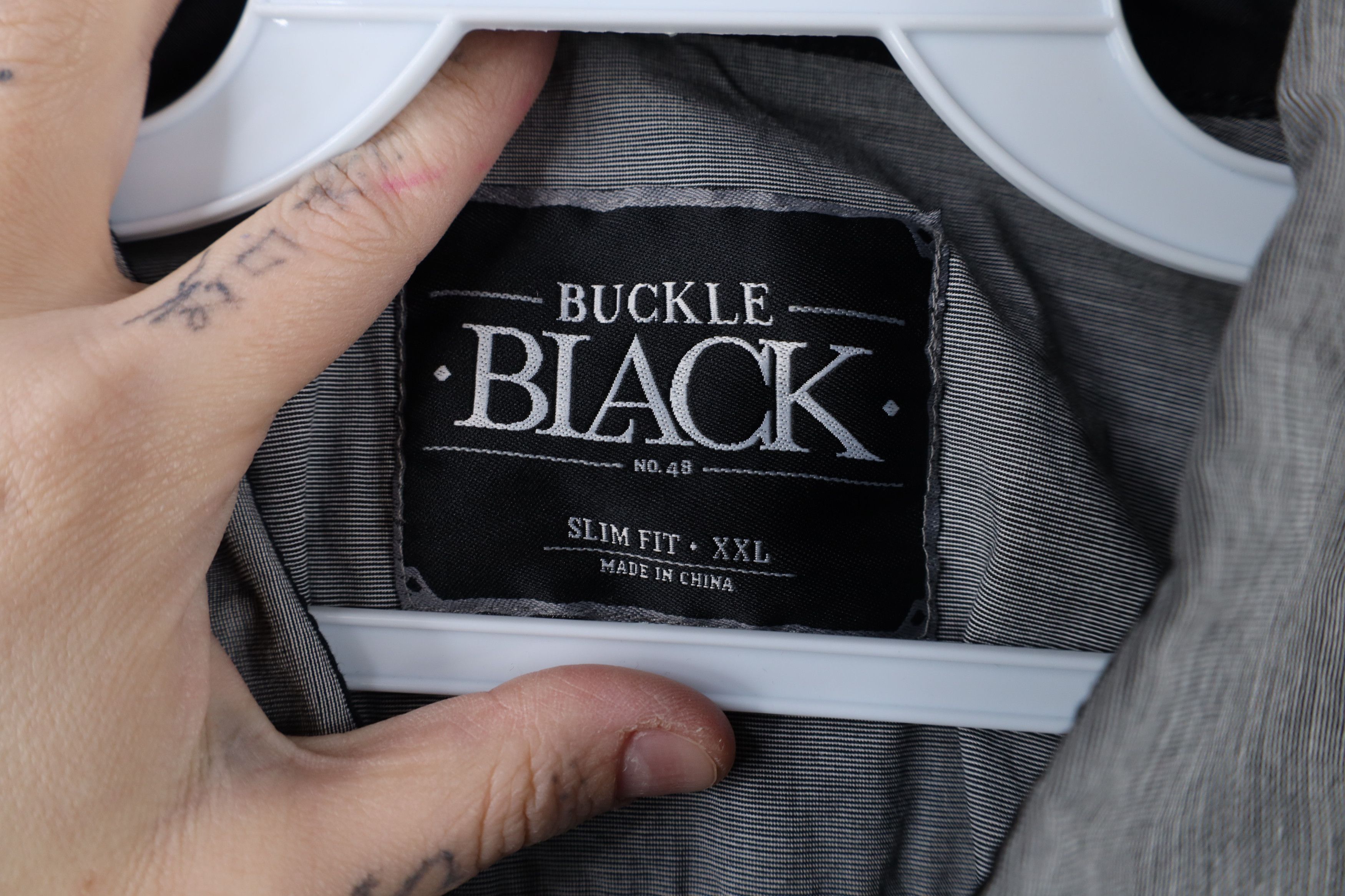 Vintage Buckle Black Faded Chambray Thick Stitch MMA Button Shirt Size US XXL / EU 58 / 5 - 9 Thumbnail