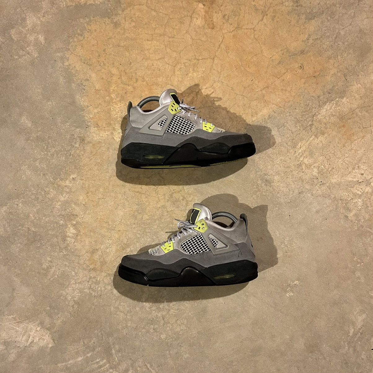 Pre-owned Jordan Nike Air Jordan 4 Retro Se Neon 95 2019 Us 6.5 Shoes In Grey