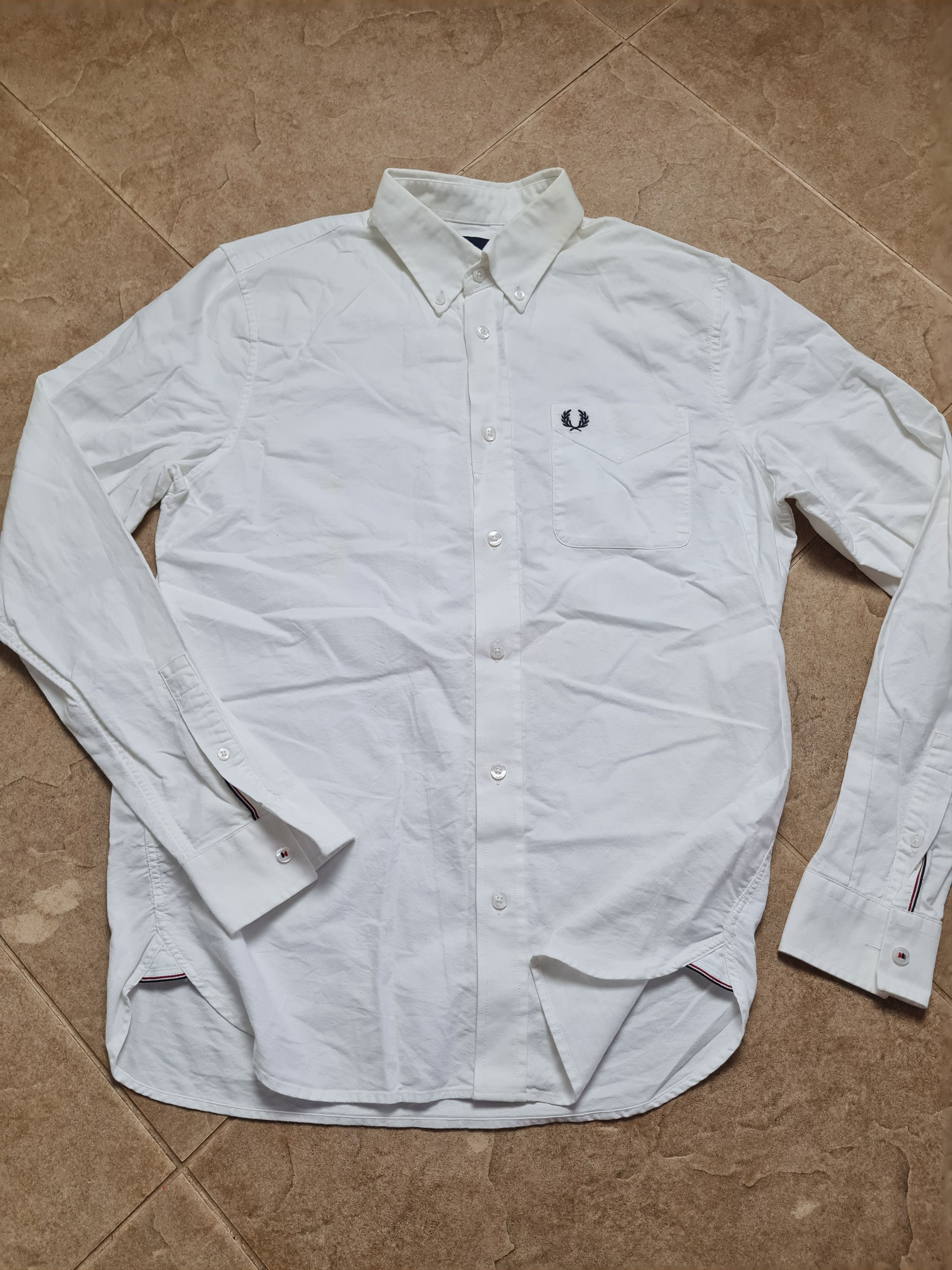 Fred Perry Fred Perry Oxford Shirt White Long Sleeve Cotton Button Down Size US M / EU 48-50 / 2 - 3 Thumbnail
