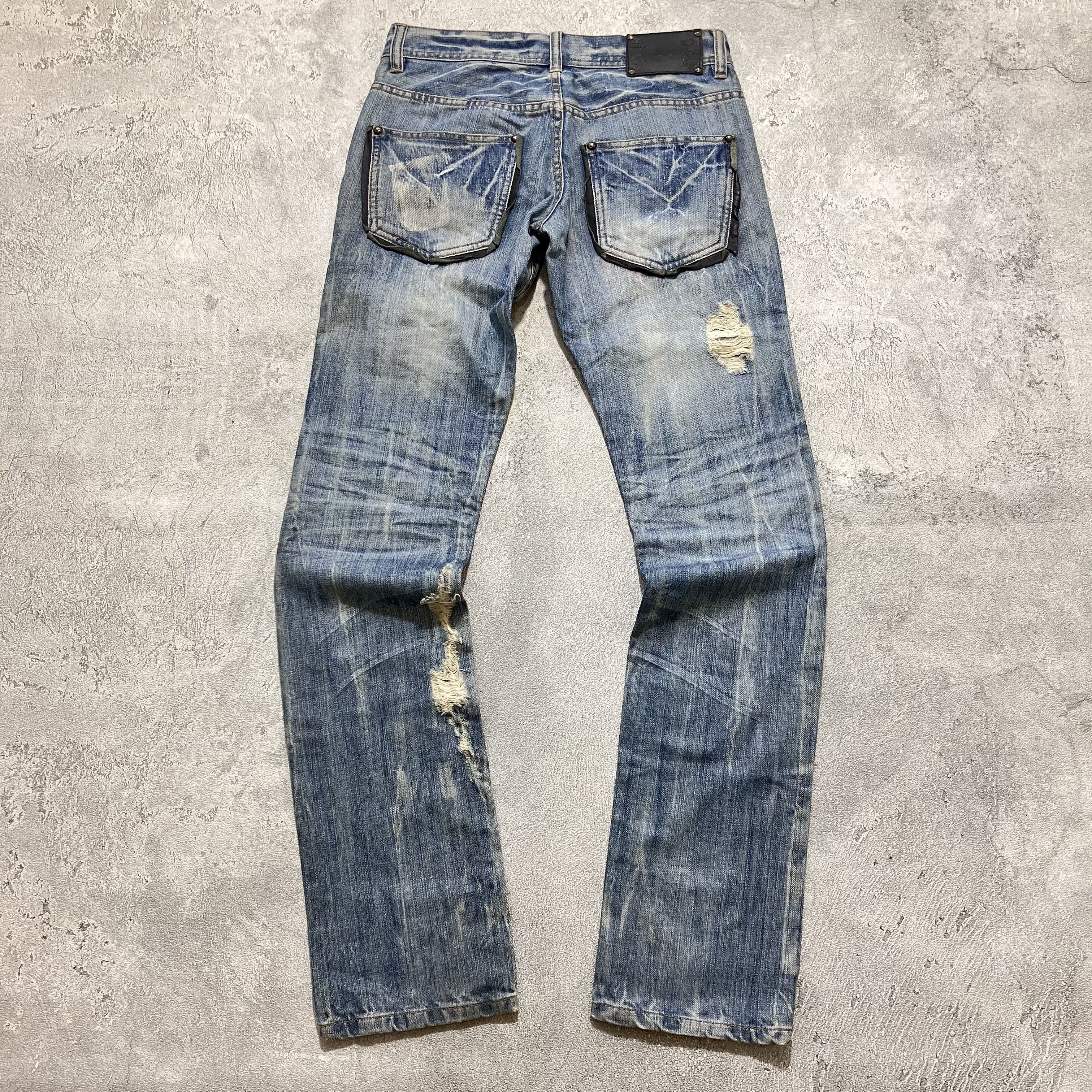 If Six Was Nine Midas mudwash honeycomb distressed jeans Size US 31 - 9 Thumbnail
