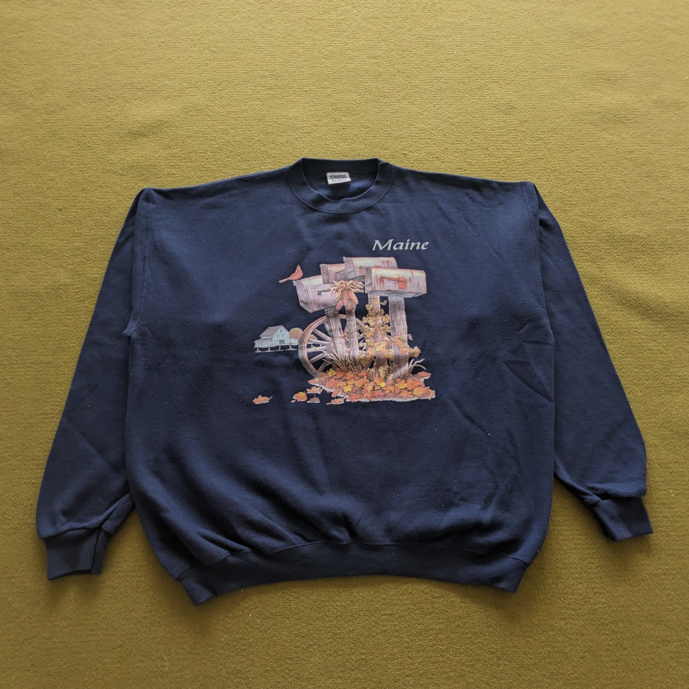 Japanese Brand Vintage MAINE Art American Streetwear Sweatshirt Size US XL / EU 56 / 4 - 1 Thumbnail