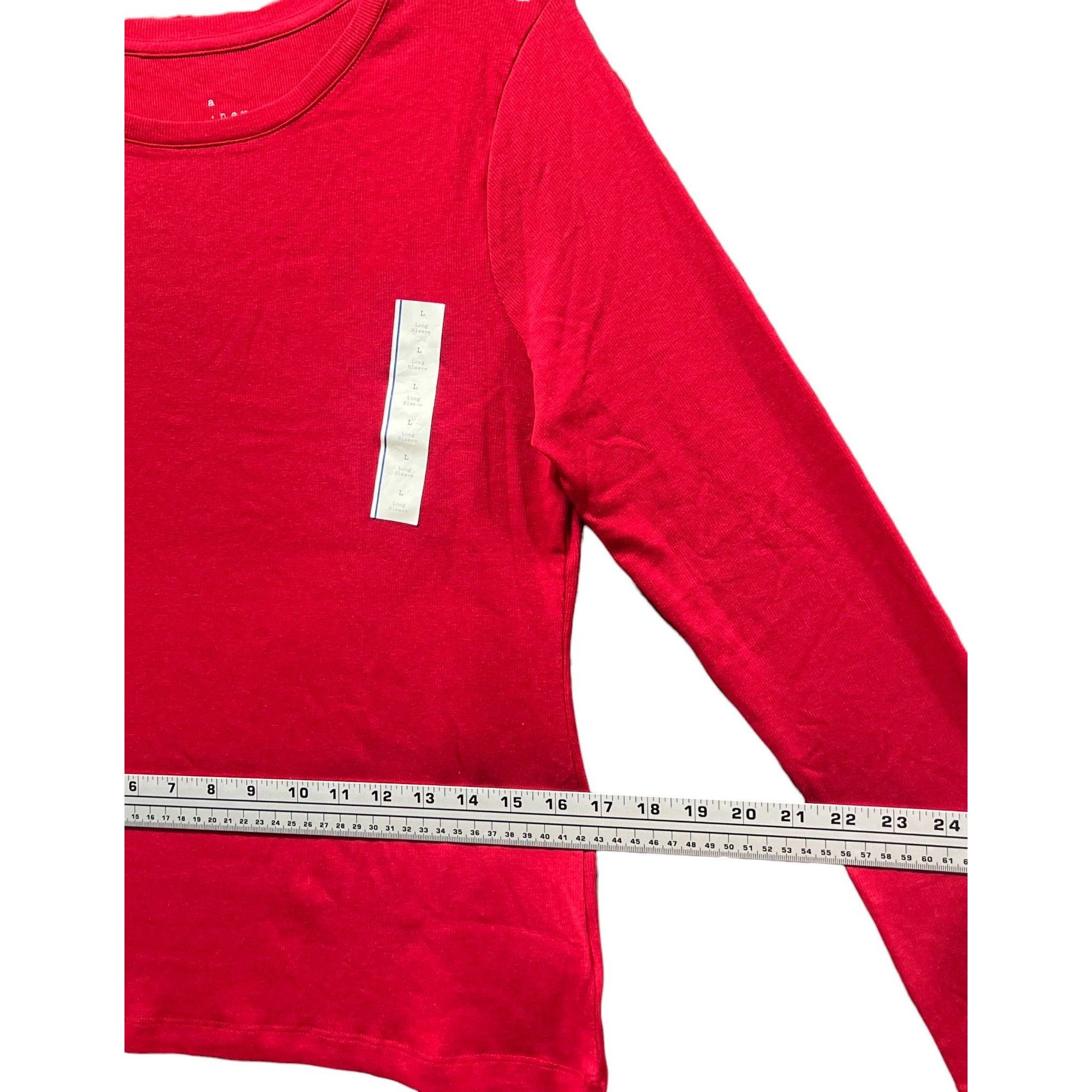 Other A New Day - Women's Long Sleeve Blouse - Red - Large Size L / US 10 / IT 46 - 4 Thumbnail
