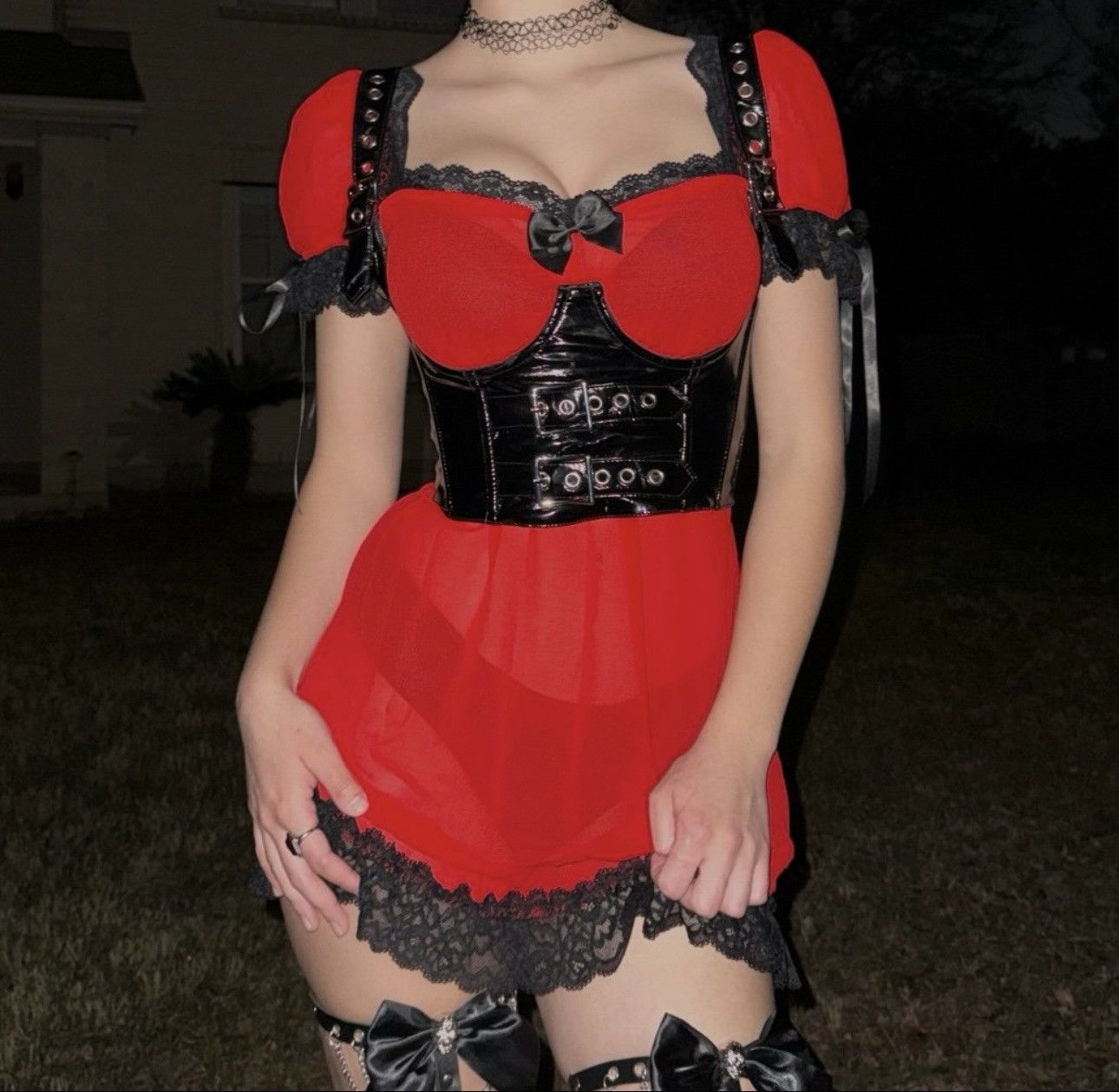 Dolls Kill Red Sheer Babydoll Dress Size XS / US 0-2 / IT 36-38 - 5 Thumbnail