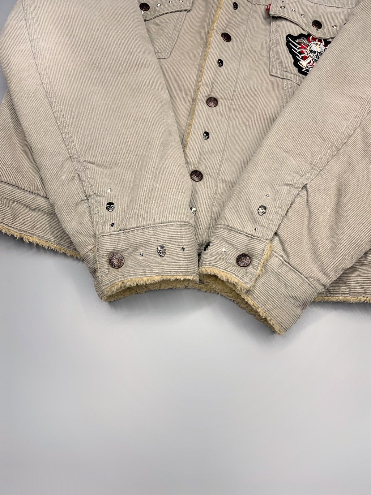 Designer × Levi's Levis Sherpa Skull Velvet Jacket Size US L / EU 52-54 / 3 - 5 Thumbnail