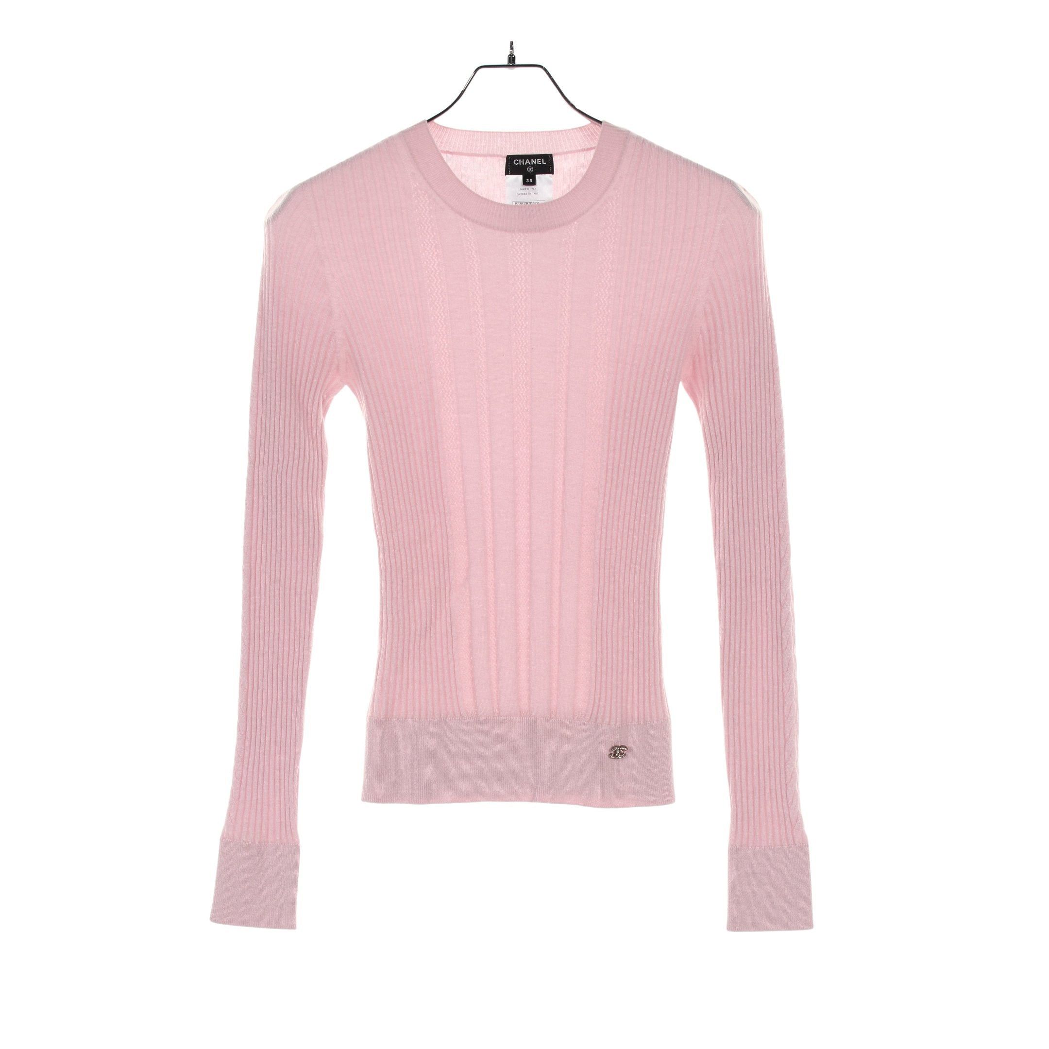 Chanel Chanel Sweater Knit Cashmere Light Pink Size ONE SIZE - 1 Thumbnail