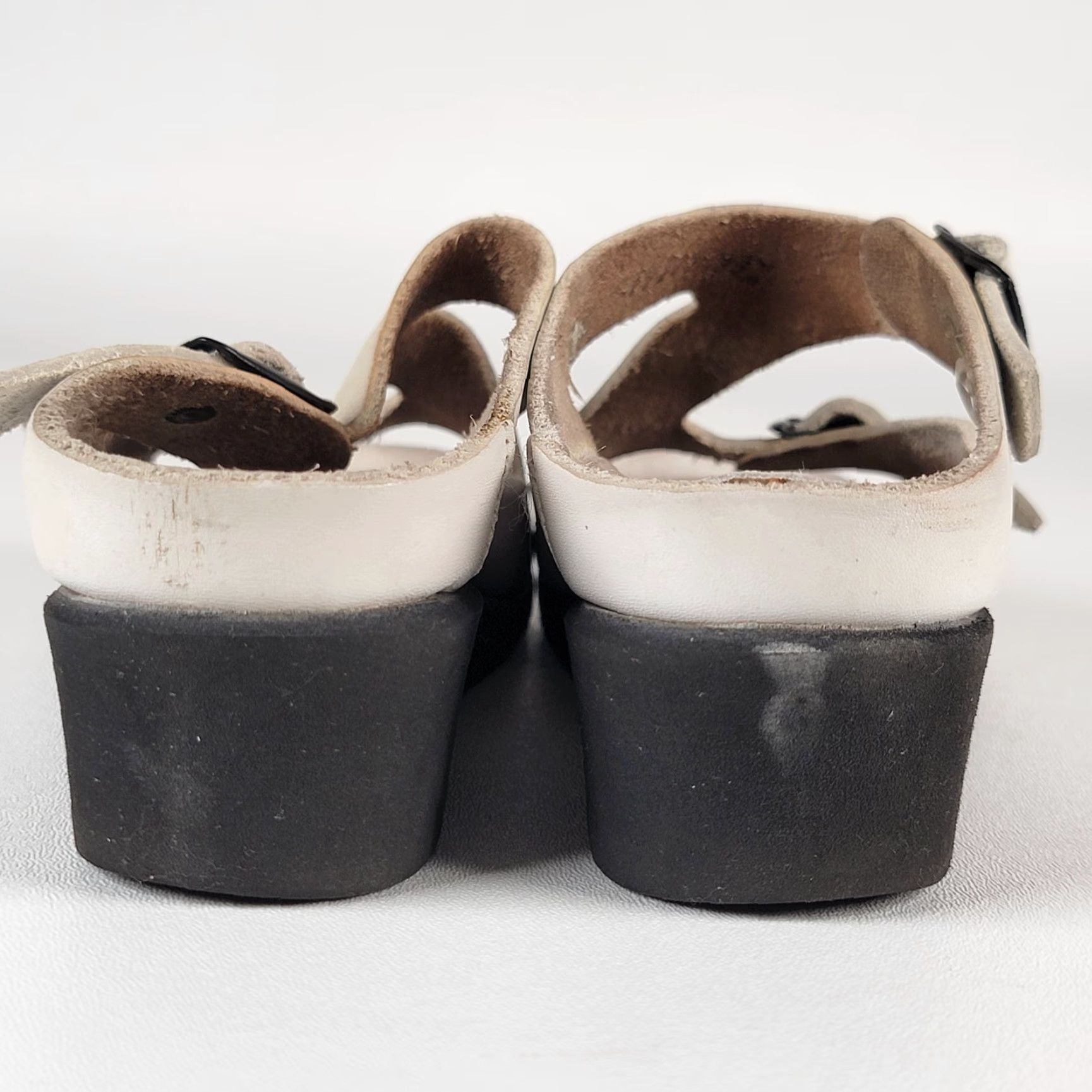 Mephisto MEPHISTO Women's 35 Elka Sandals Double Strap Slide Wedge Cream Beige Slip On Shoes Size US 5 / IT 35 - 6 Thumbnail