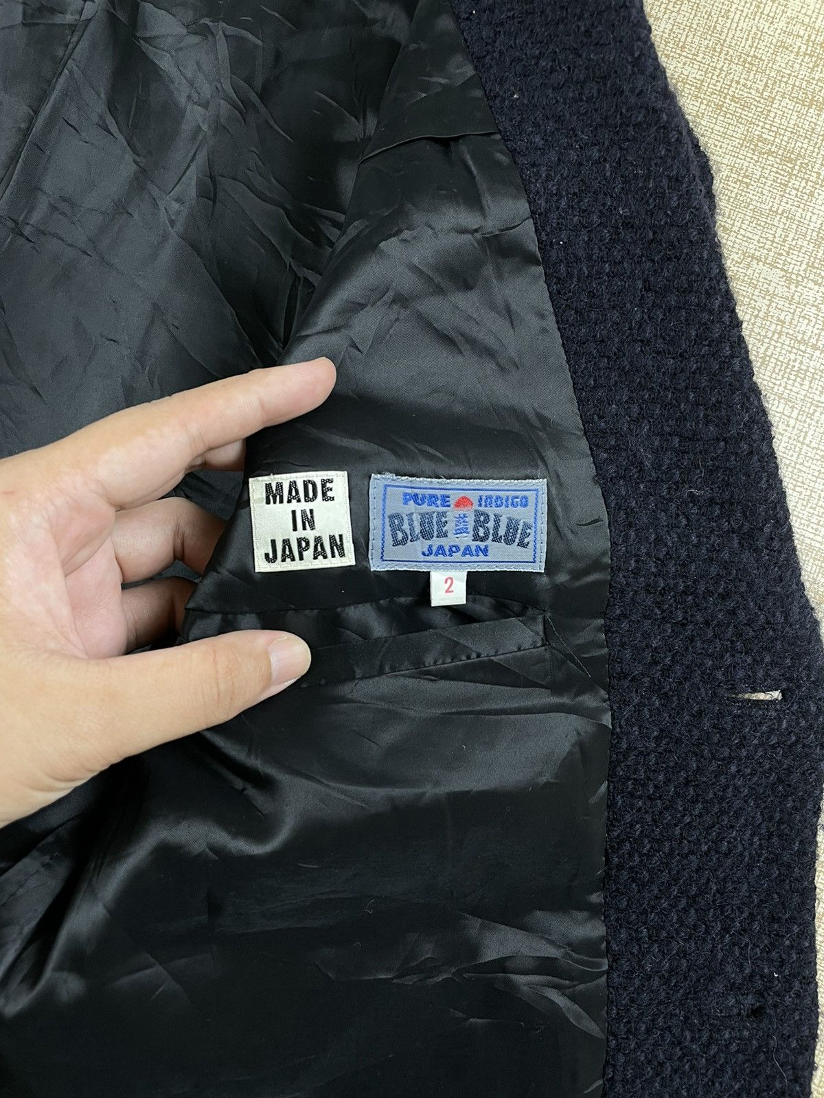 Blue Blue Japan × Indigo × Vintage Vtg BLUE BLUE JAPAN ARIGATO Pure Indigo Knit Button Jacket Size US M / EU 48-50 / 2 - 8 Thumbnail