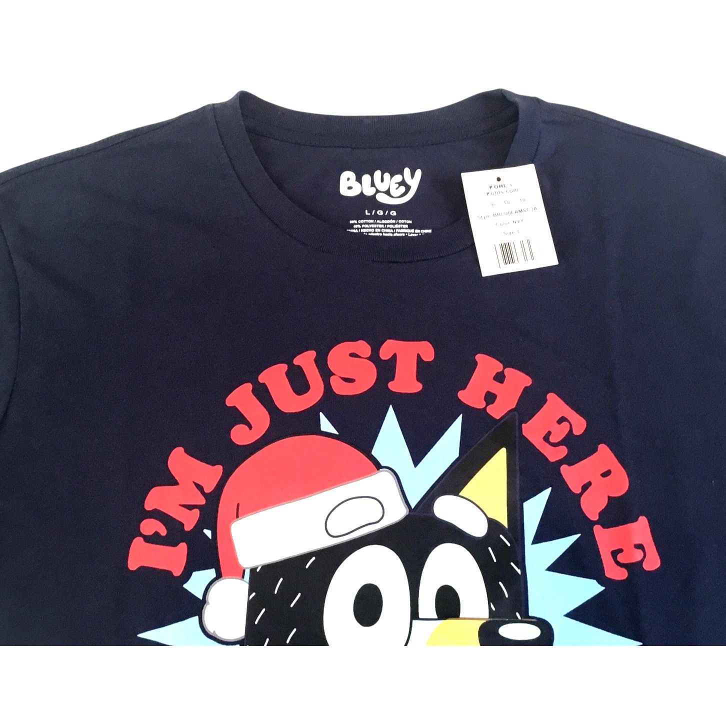 Other Bluey T-Shirt Size L Holiday Just Here for the Presents NWT Size US L / EU 52-54 / 3 - 2 Thumbnail