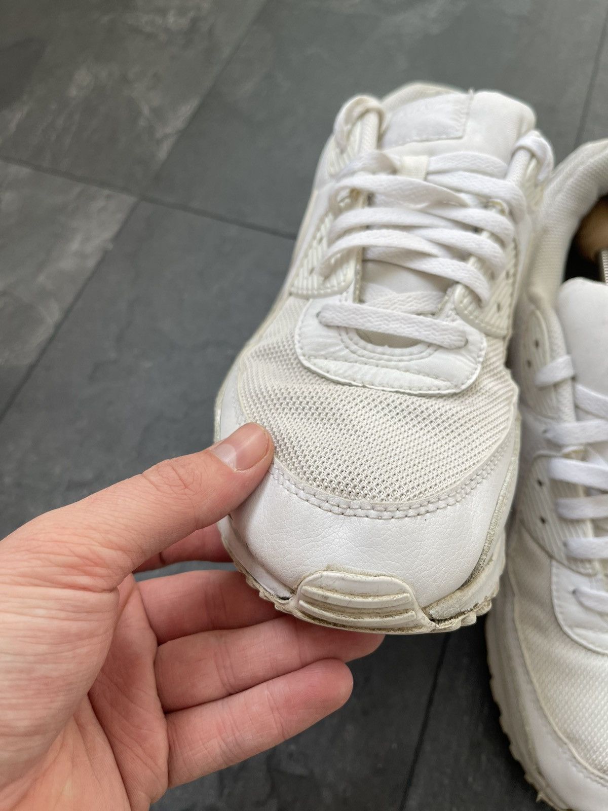 Nike Nike Air Max 90 White Leather Size US 12 / EU 45 - 7 Thumbnail