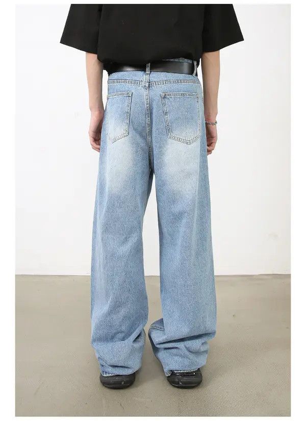 Japanese Brand Harada x Iken Japanese retro light blue loose straight jeans Size US 32 / EU 48 - 5 Thumbnail