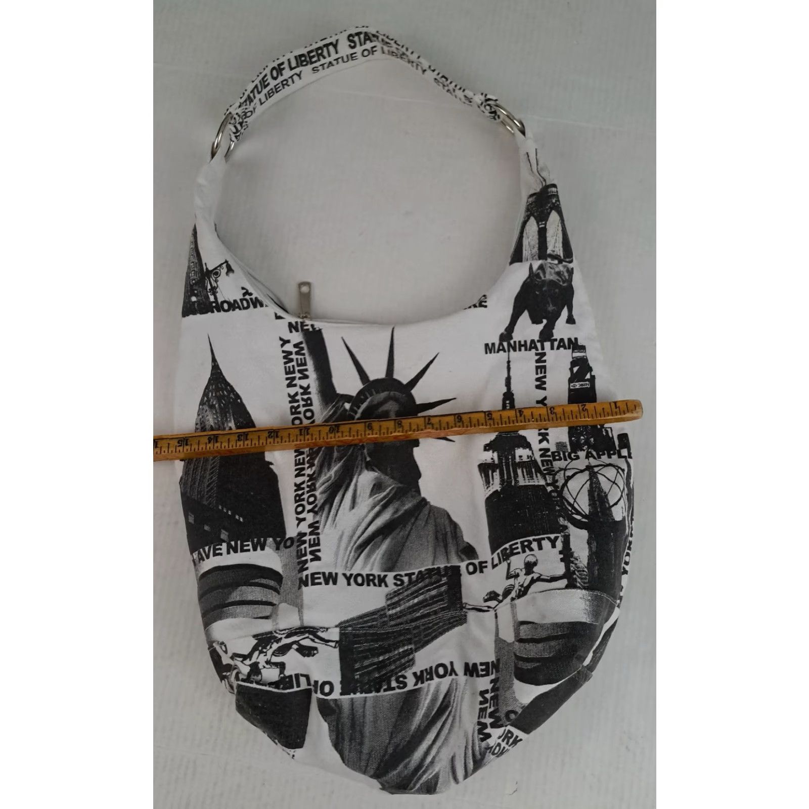 CLOSED VINTAGE Statue of Liberty Canvas Zipper Close Shoulder Tote Bag 14x15 Size ONE SIZE - 3 Thumbnail