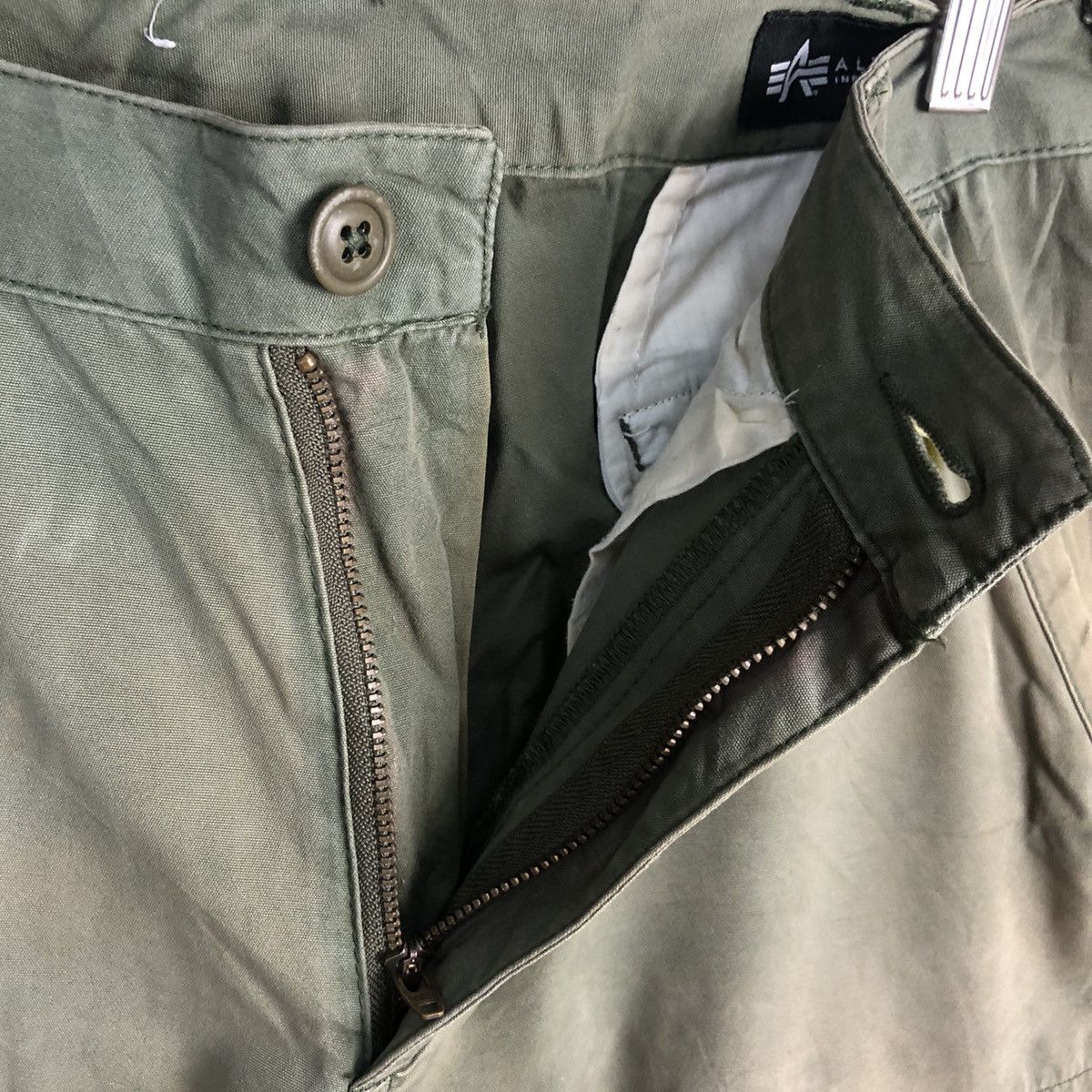 Alpha Industries × Japanese Brand DL Alpha Industries Green Cargo Multipocket Pants #C1231 Size US 31 - 14 Thumbnail