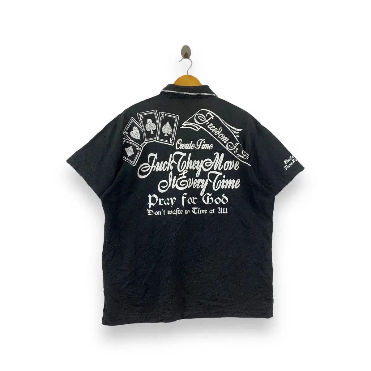 Vintage Vintage OVAL DICE JAPAN Skull Bones Punk Card Polo Tee Shirt Size US XXL / EU 58 / 5 - 1 Thumbnail