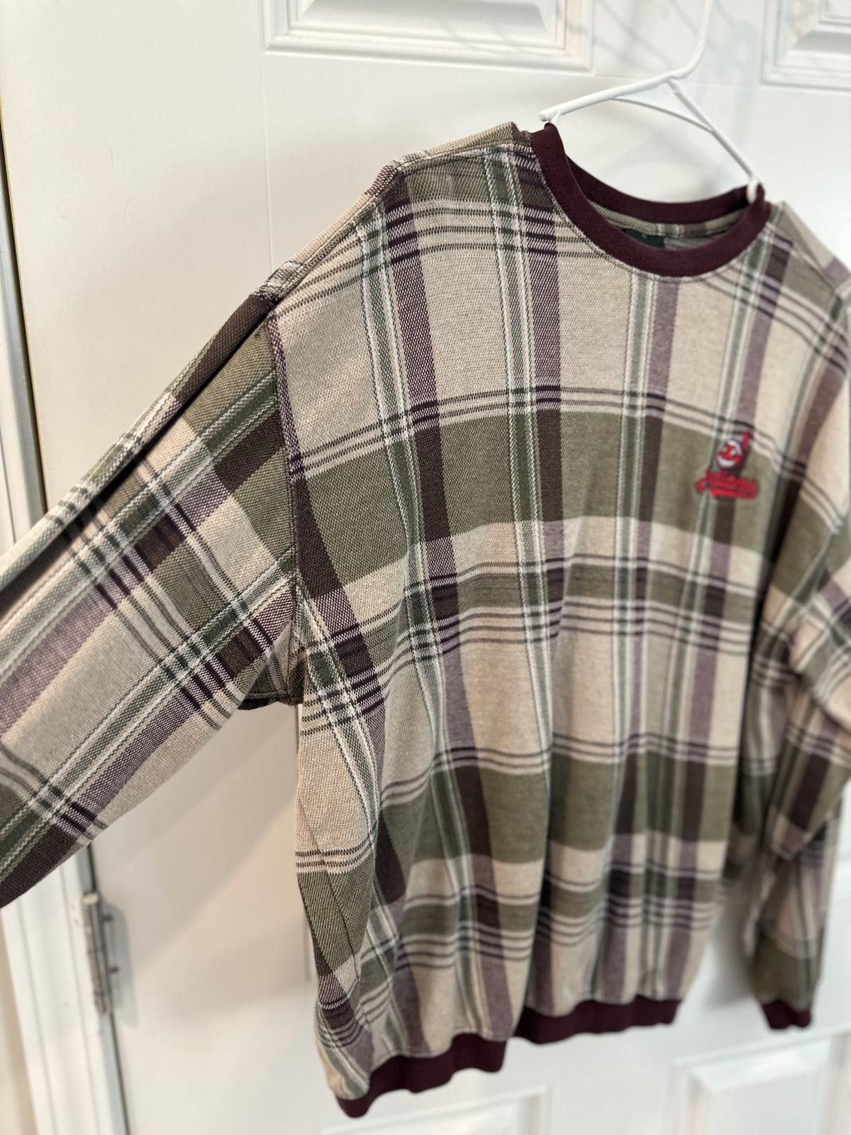 Designer RARE Cleveland Indians Plaid Crewneck mens Large Size US L / EU 52-54 / 3 - 5 Thumbnail