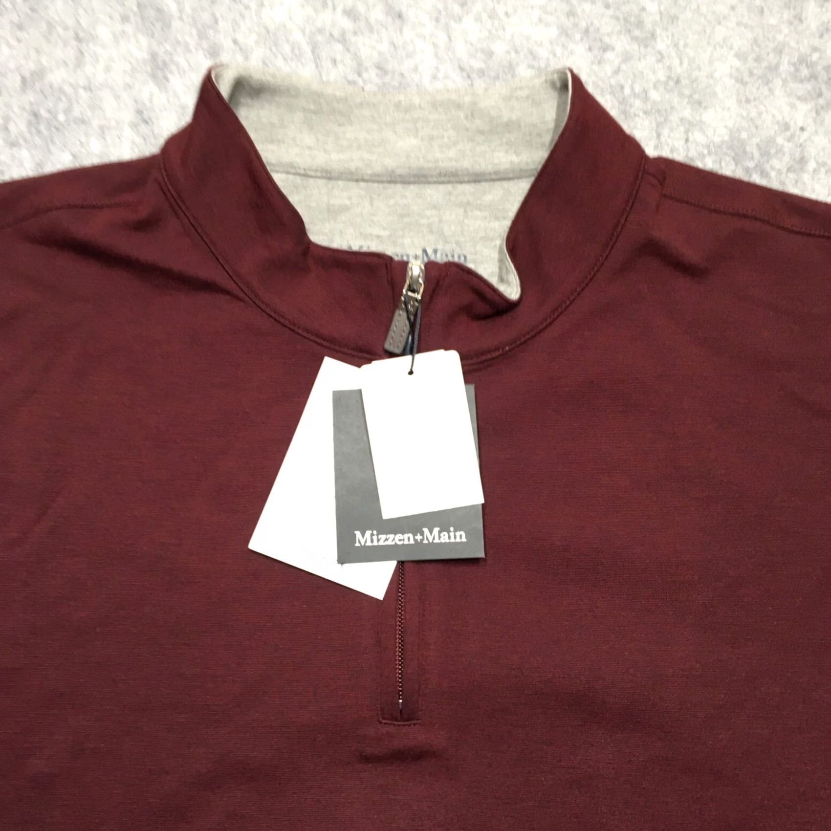 Mizzen+Main Mizzen+Main Proflex Quarter Zip Mens 2XL Dark Red Performance Golf Pullover Shirt (Mock Neck, 1/4 Zip) Size US XXL / EU 58 / 5 - 3 Thumbnail