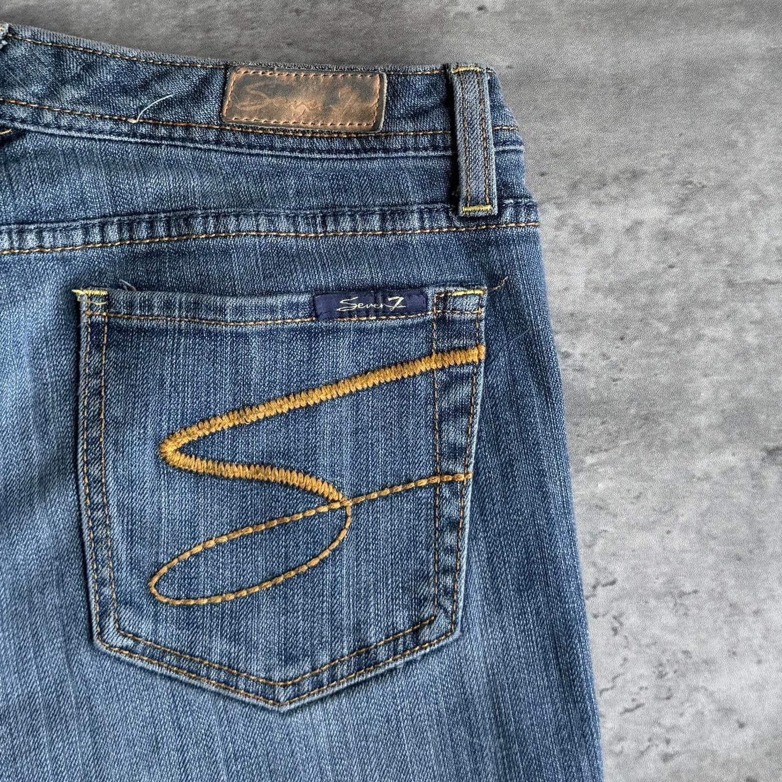 Japanese Brand × Seven 7 × Vintage Vintage Y2K Seven7 Flare Style Graphic Skater Grunge Jeans Size 31" - 3 Thumbnail