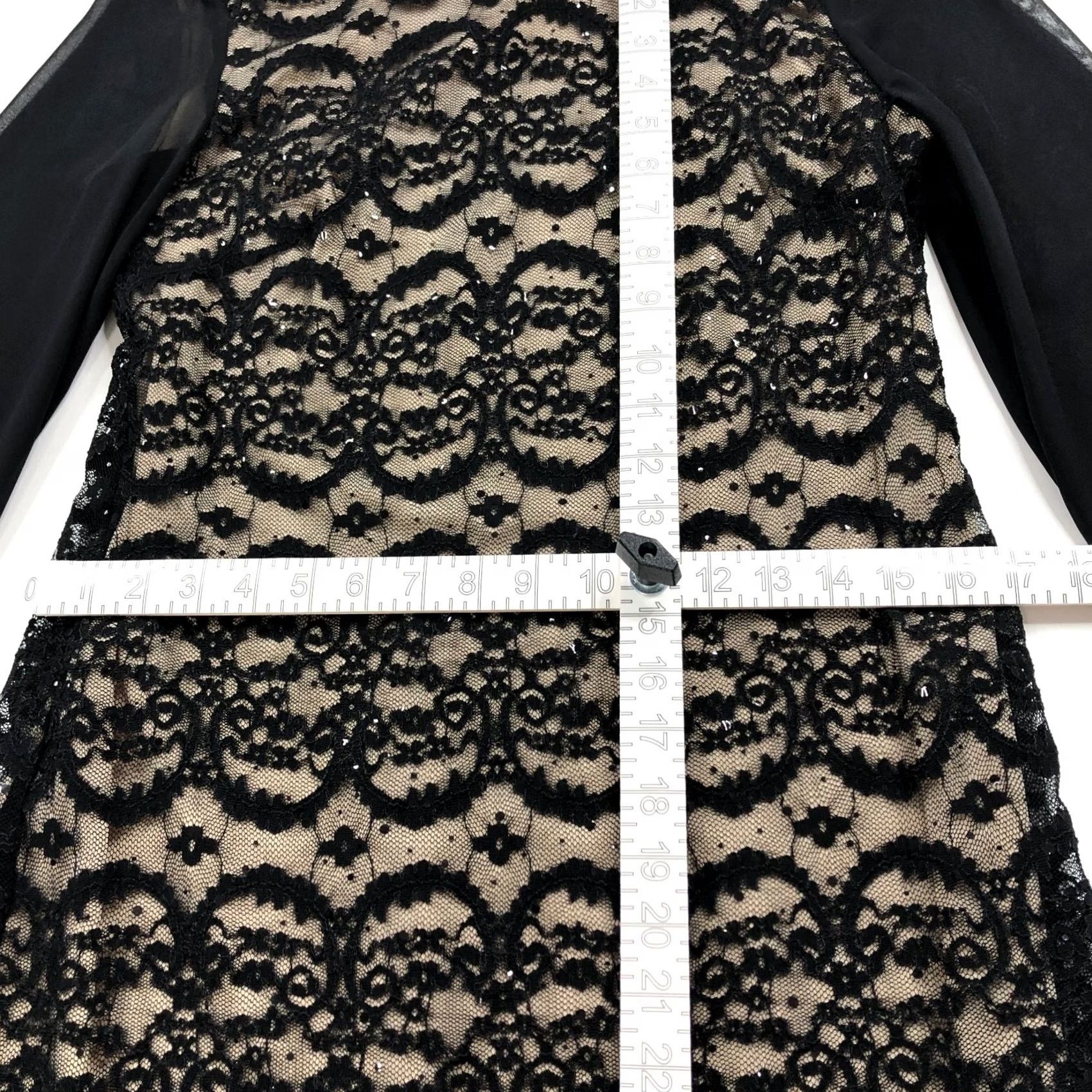Vintage R&M Richards Dress Women's Above Knee Lace Lined Black MINT 12 Sleeveless Boat Neck A-Line Short Vintage: No Size XL / US 12-14 / IT 48-50 - 7 Thumbnail