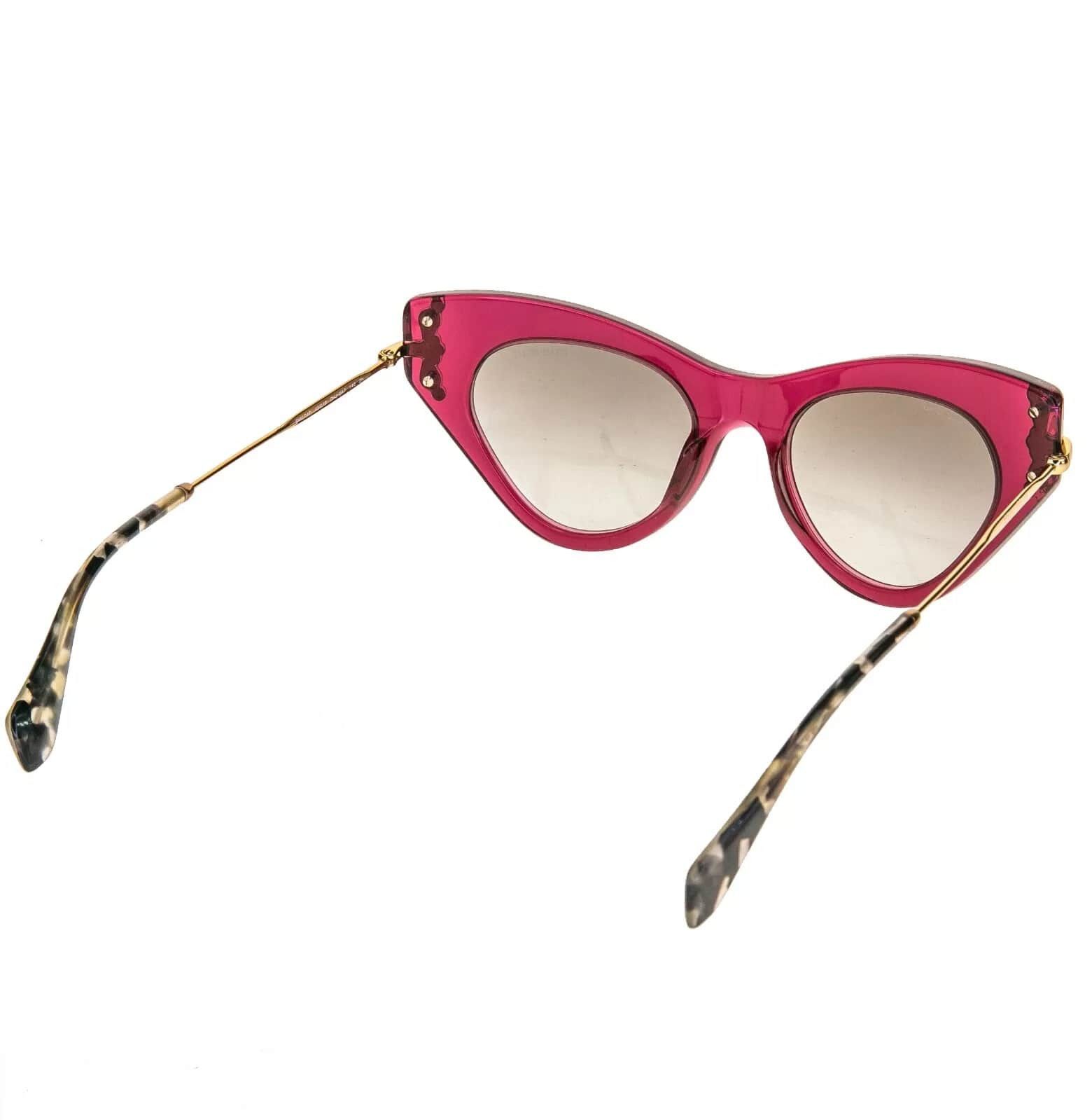 Miu Miu MIU MIU Glow 04P MU04PS Pink Gold Jewel Geometric Sunglasses Size ONE SIZE - 7 Thumbnail
