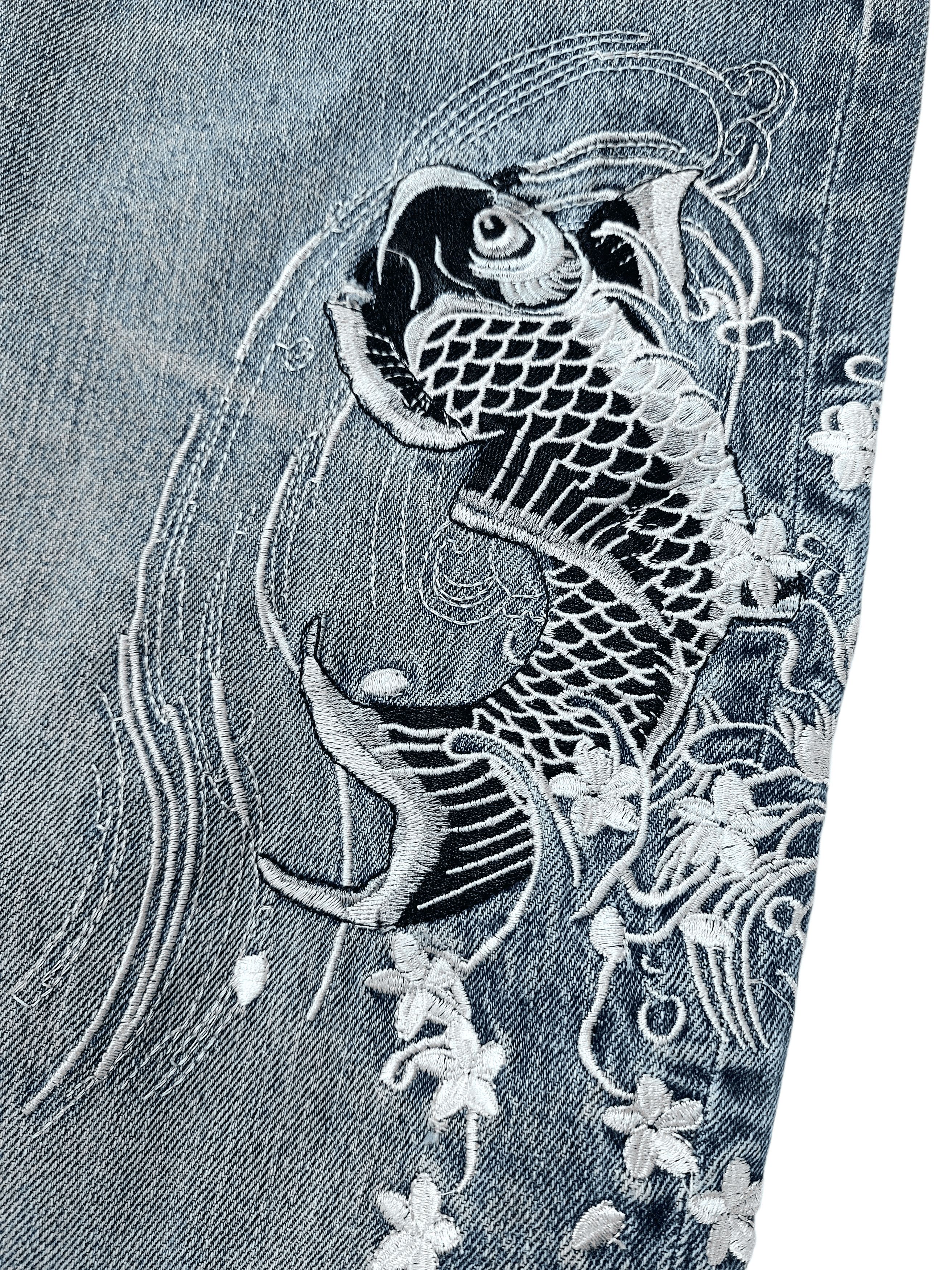 Karakuri Tamashi Style Dominate Sukajan Koi Fish Embroidered