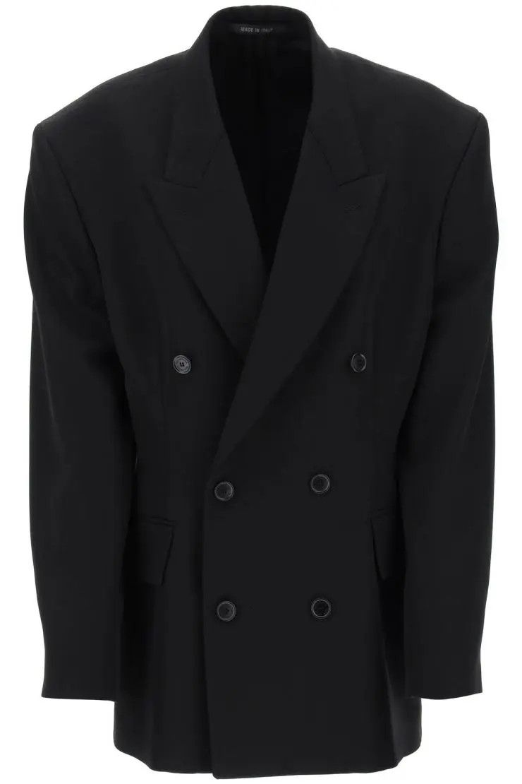 o1s22i1n0424 Wool Barathea Blazers in Black