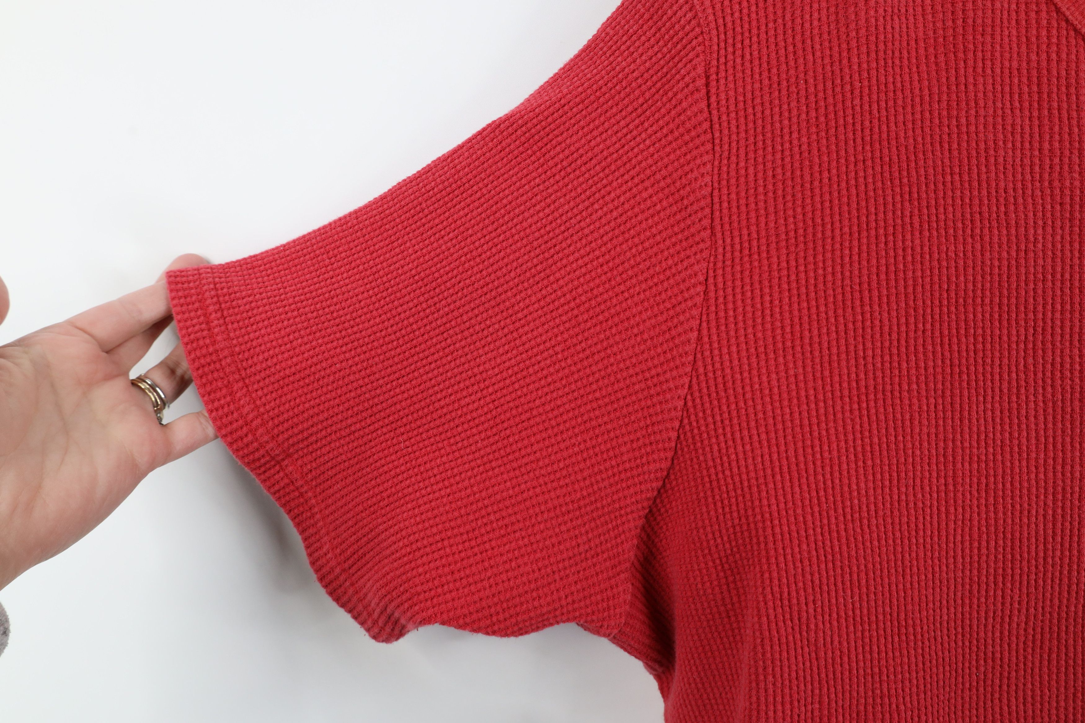 Vintage Vintage 90s Streetwear Thermal Waffle Knit Henley T-Shirt Size 4XL / US 24-26 - 5 Thumbnail