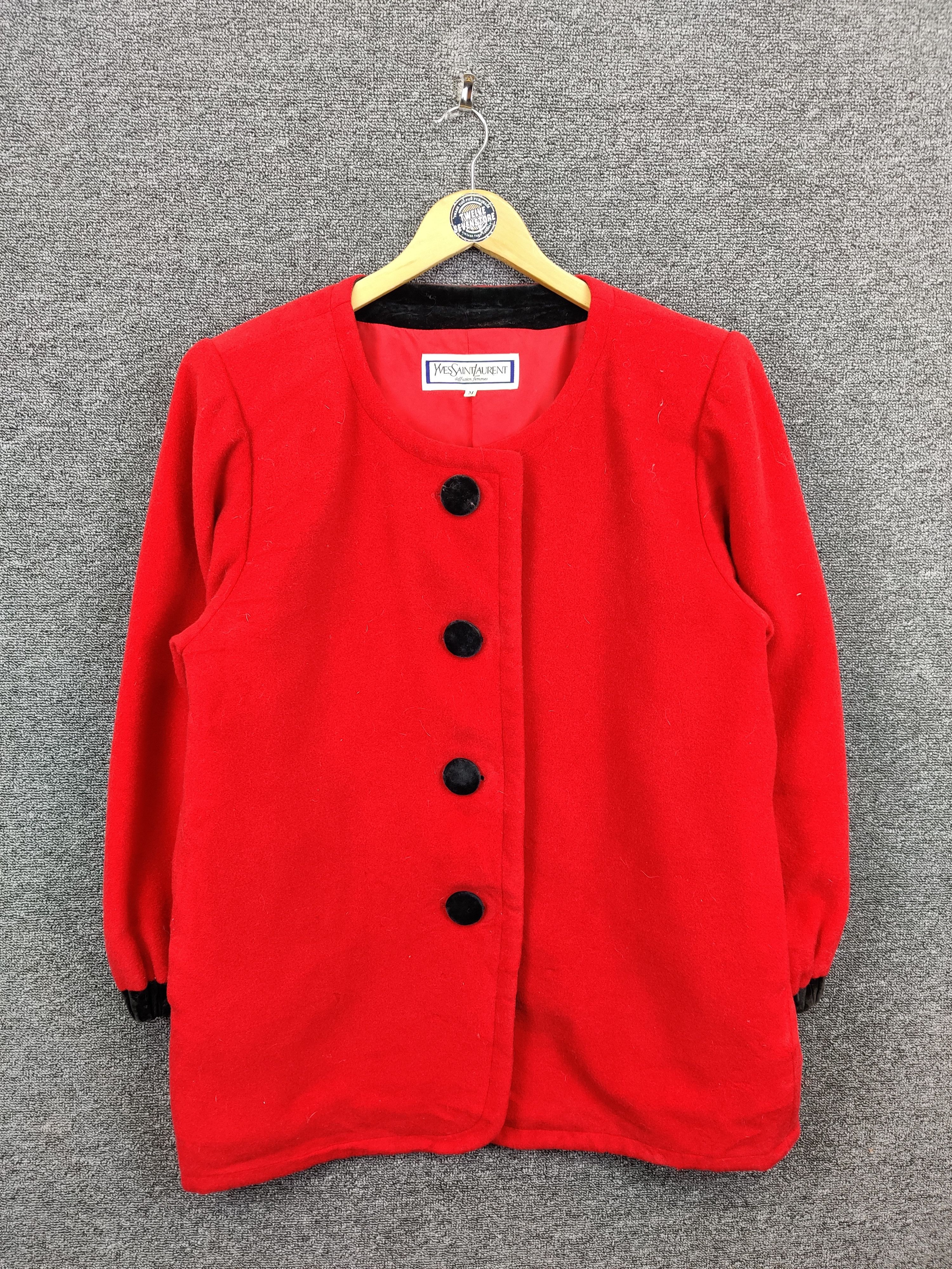 Yves Saint Laurent Vintage Yves Saint Laurent Diffusion Femmes Wool Button Coat Size US M / EU 48-50 / 2 - 1 Thumbnail