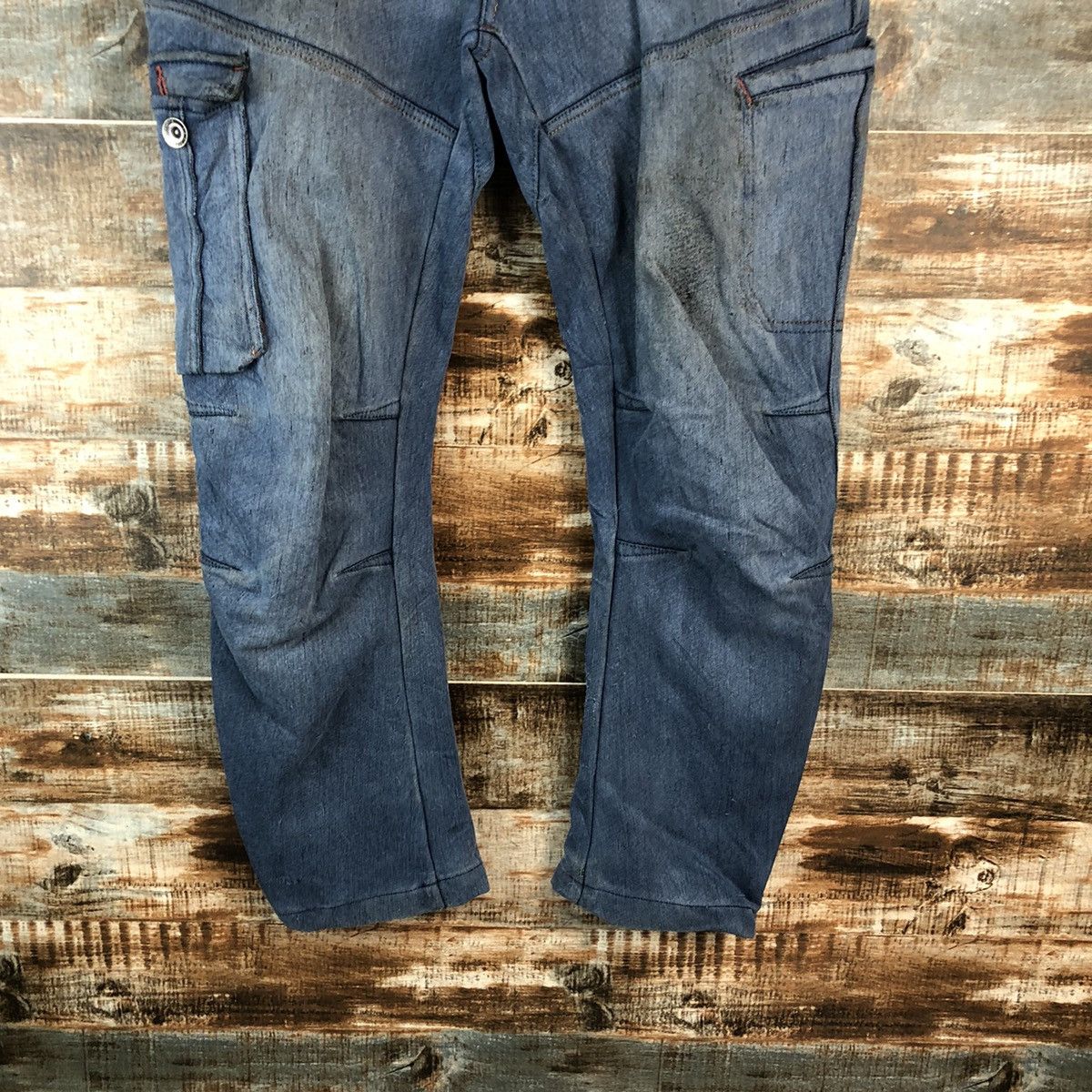 Japanese Brand Field Core Blue Distressed Denim Pants #A2138 Size US 33 - 6 Thumbnail