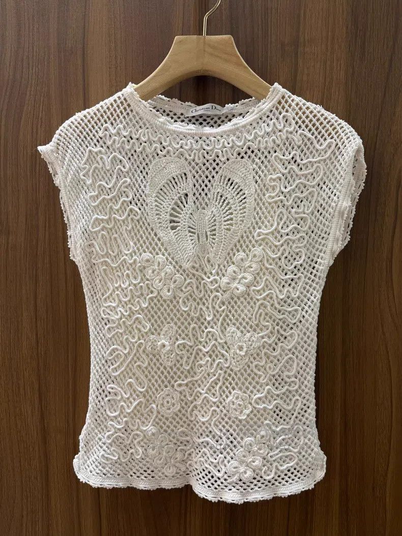 Dior Dior Hollow-out knitted vest Size XS / US 0-2 / IT 36-38 - 1 Thumbnail