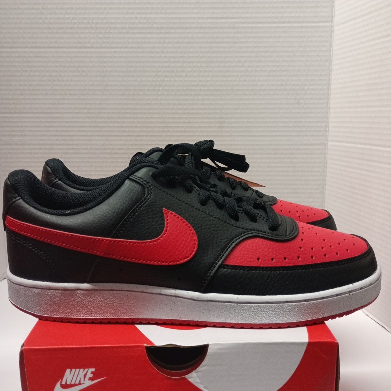 Nike Nike Court Vision Lo NN Shoes Men's Size 10 Black Red White Size US 10 / EU 43 - 1 Thumbnail