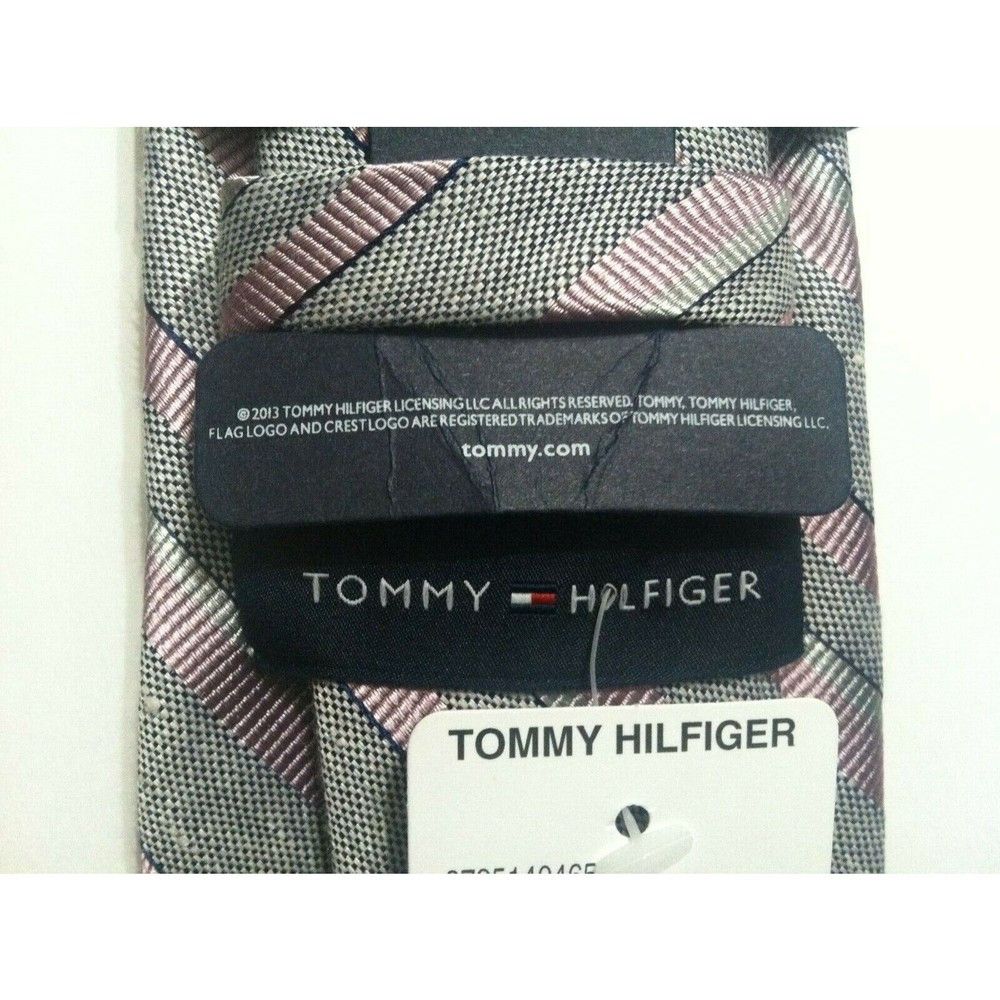 Tommy Hilfiger TOMMY HILFIGER MENS NEW PINK/GRAY TIE WIDTH:3" Size ONE SIZE - 2 Thumbnail