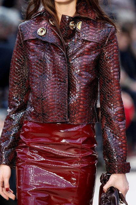 Burberry Prorsum F/W 2013 RUNWAY PYTHON EMBOSSED GOATSKIN LEATHER JACKET Size XS / US 0-2 / IT 36-38 - 3 Thumbnail