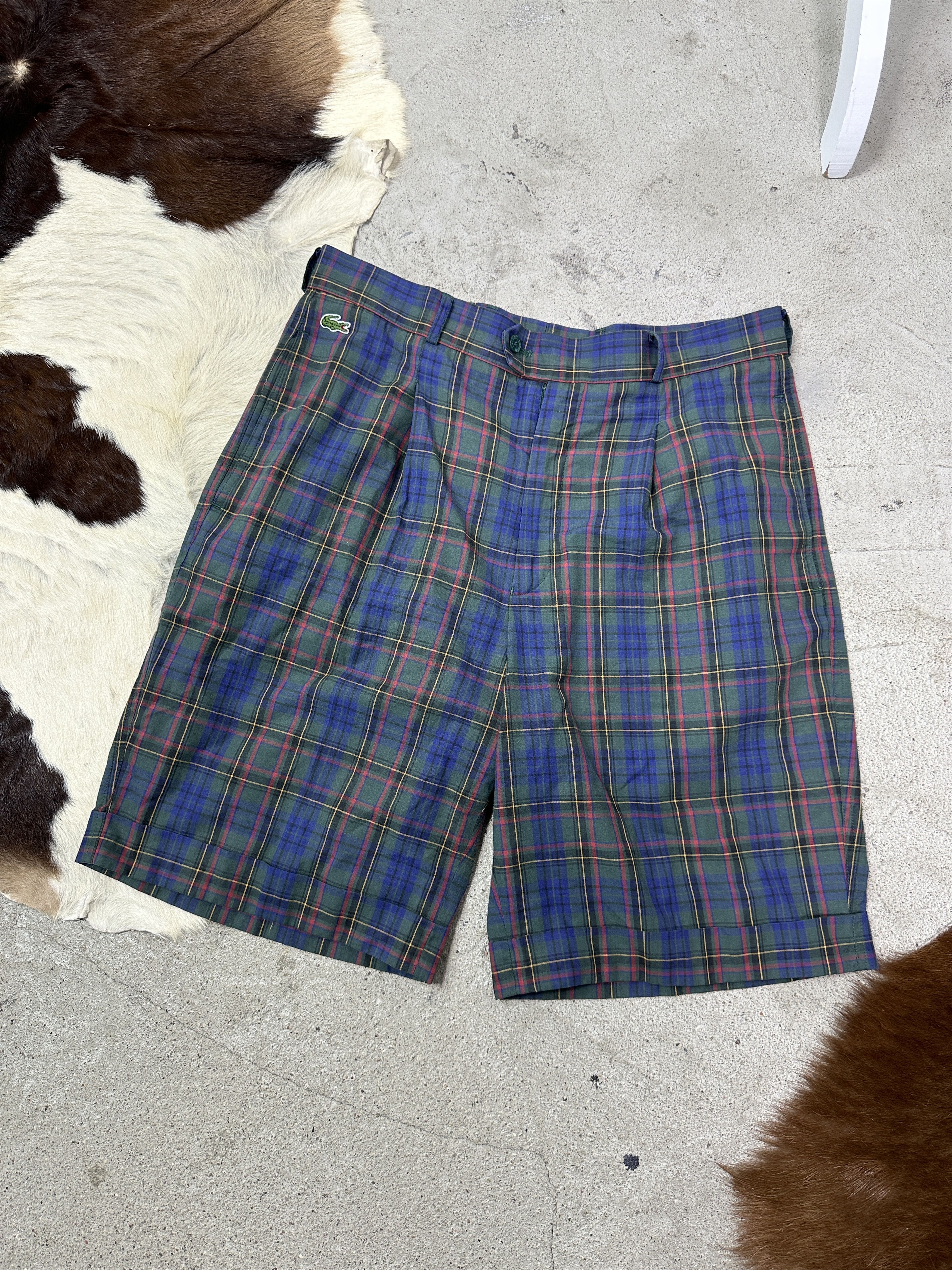 Lacoste Vintage Streetwear Sporty Gingham Lacoste Shorts Y2K Size US 33 - 1 Thumbnail