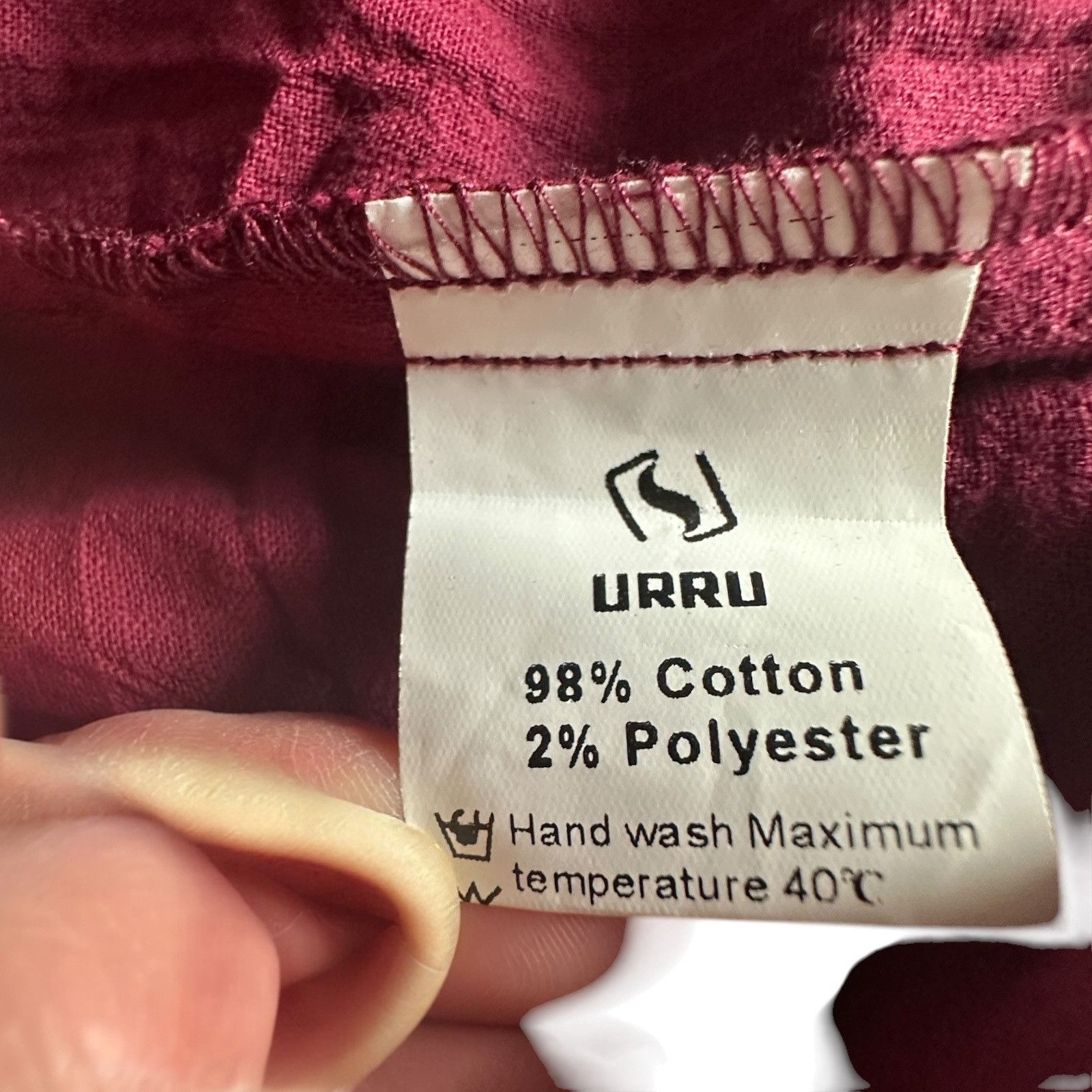 Uru Mens Long Sleeve Burgundy Henley Shirt By URRU Mandarin Coll Size US L / EU 52-54 / 3 - 8 Thumbnail