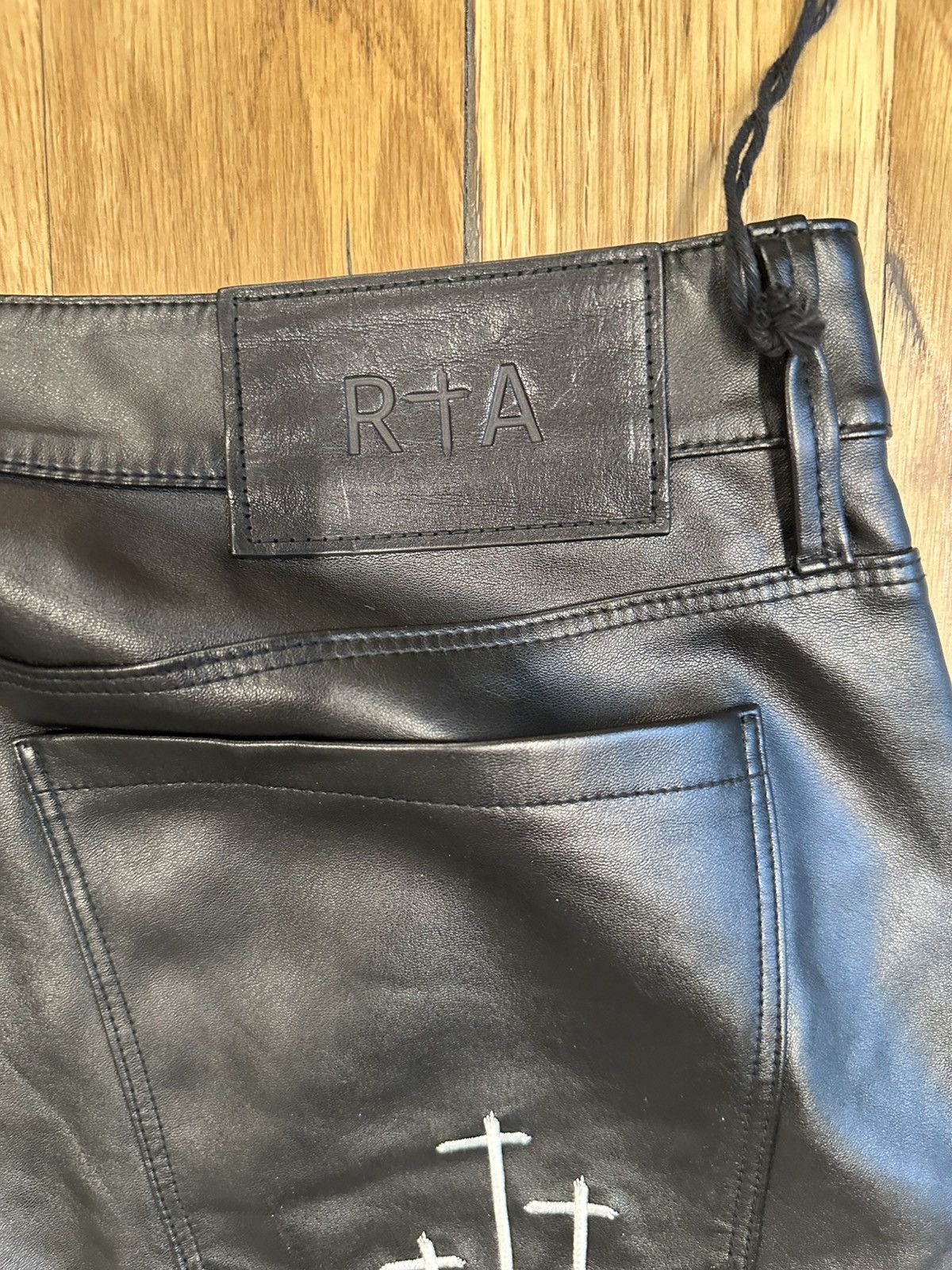 Rta Rta Peccare Sanctus Black Leather Jeans Size 32 Size US 32 / EU 48 - 4 Thumbnail