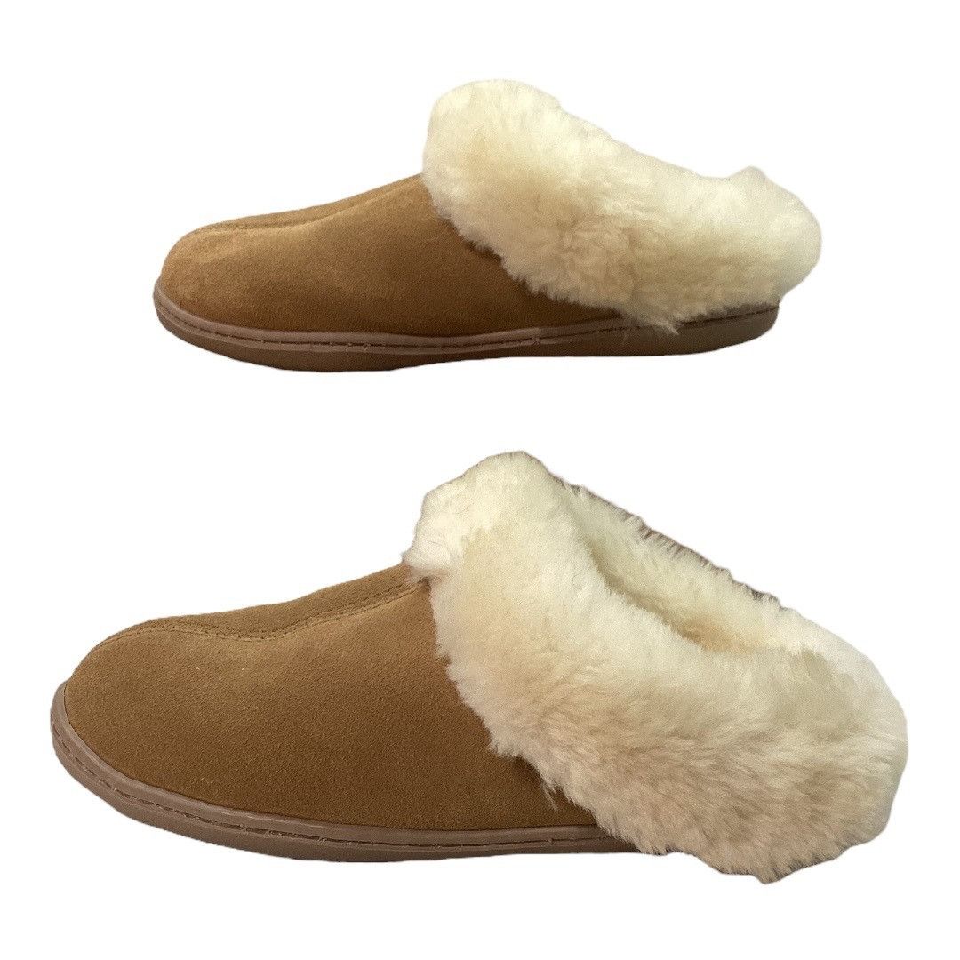 Minnetonka Minnetonka Sheepskin Mule Slippers - Tan suede leather - Wom Size US 5 / IT 35 - 1 Thumbnail