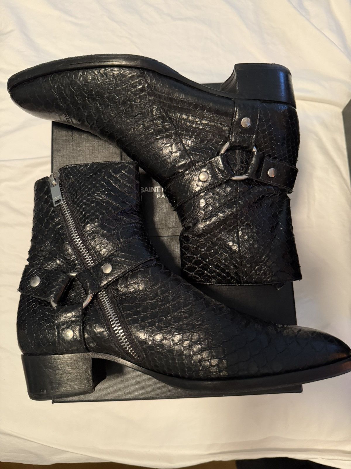 Saint Laurent Paris ULTRA RARE FW13 Python Harness Size US 10 / EU 43 - 1 Thumbnail