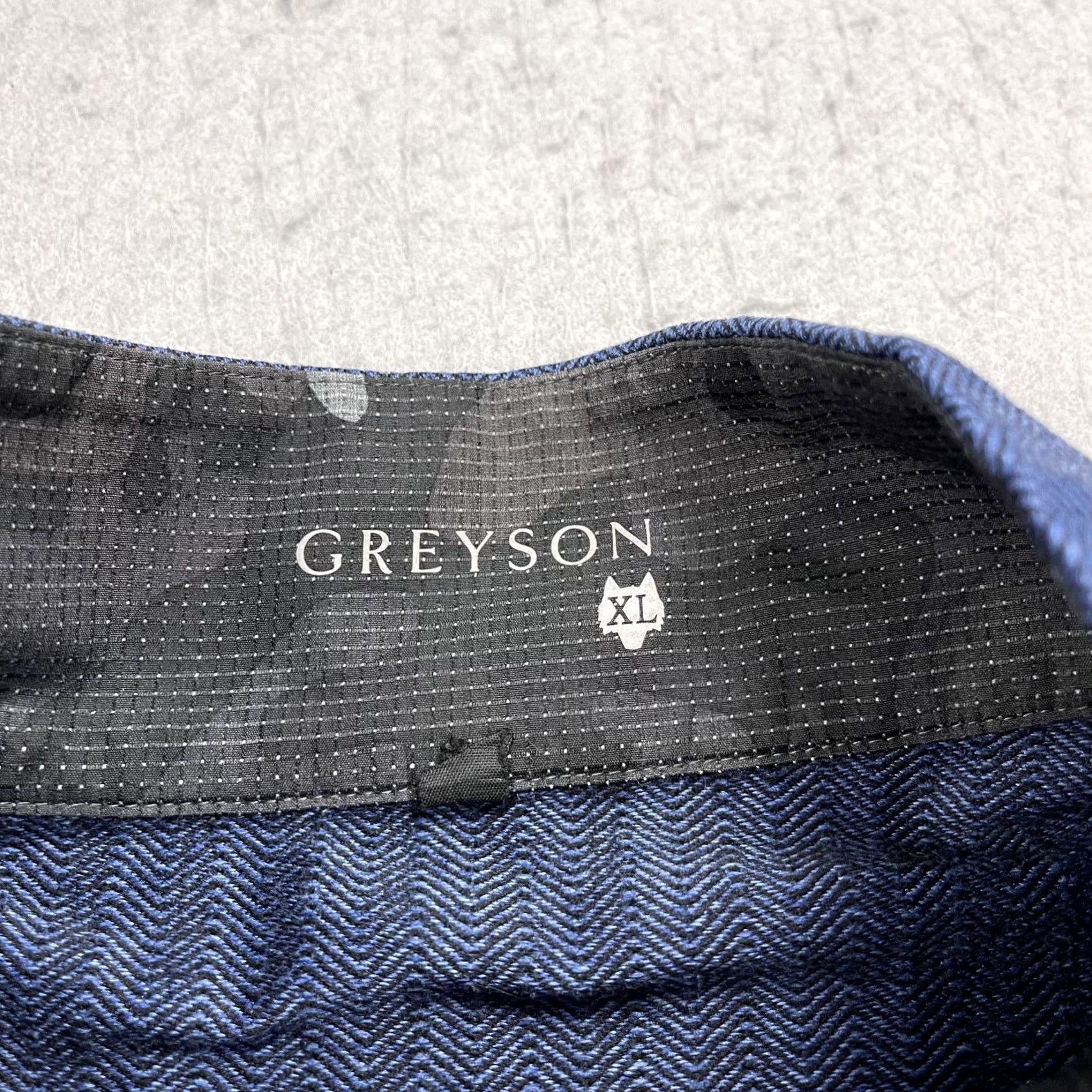 Vintage Greyson XL Blue Herringbone Golf Jacket Mens 1/4 Zip Pullover Jacket Pullover VINTAGE Size US XL / EU 56 / 4 - 4 Thumbnail