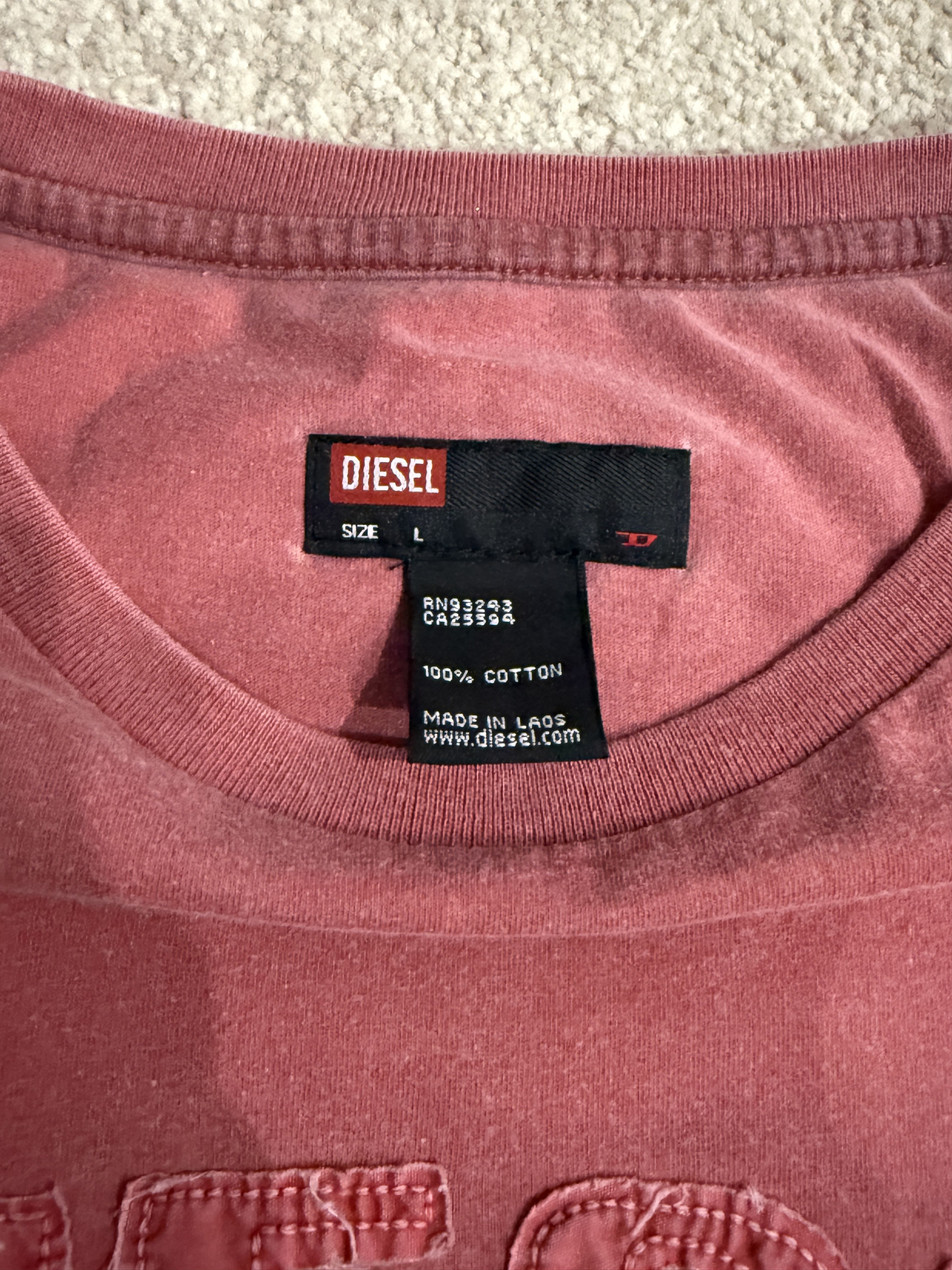 Diesel Diesel Men's Large Used Logo Short Sleeve Cotton Tee Shirt Size US L / EU 52-54 / 3 - 4 Thumbnail