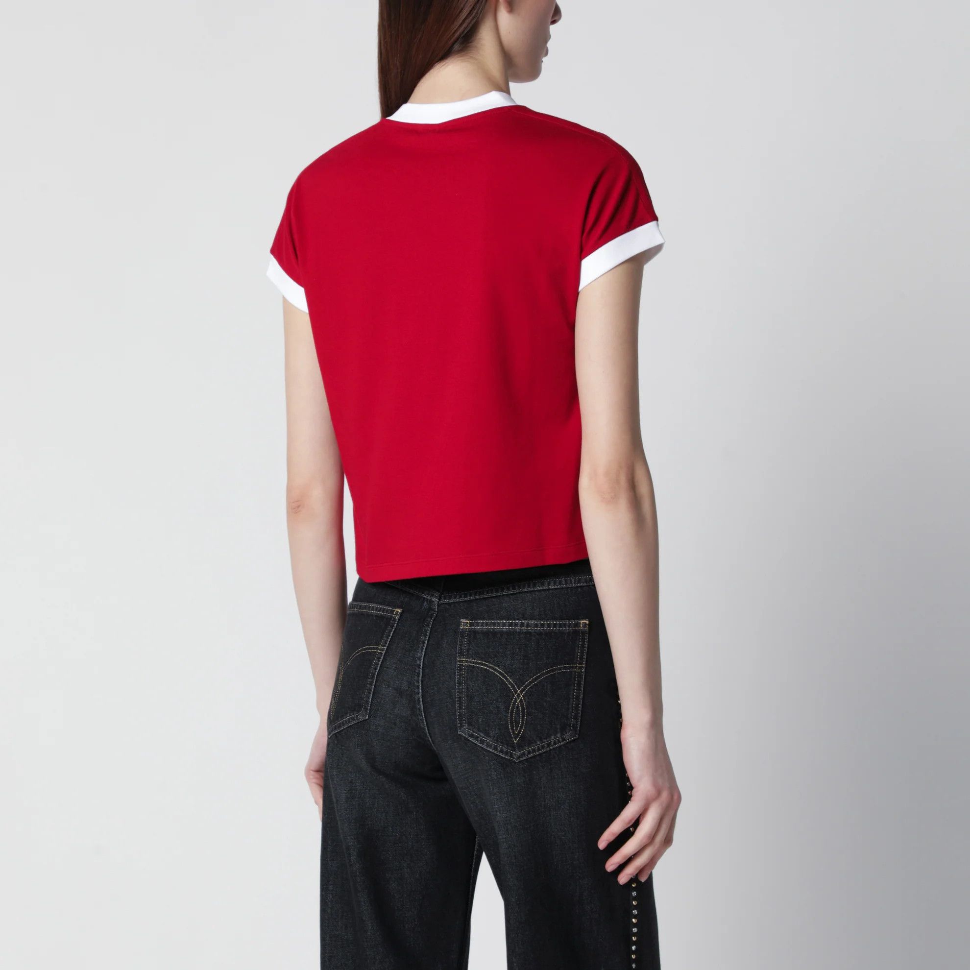 Versace o1d2blof0426 Cotton Jersey Short Sleeve T-Shirt in Red Size M / US 6-8 / IT 42-44 - 3 Thumbnail